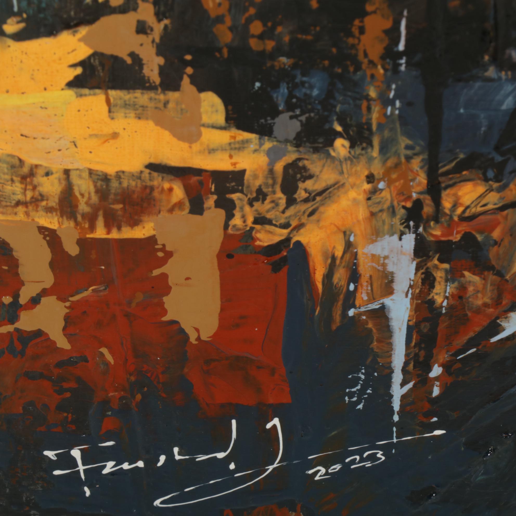 Farshad Lanjani Abstract Acrylic Painting, 21st Century