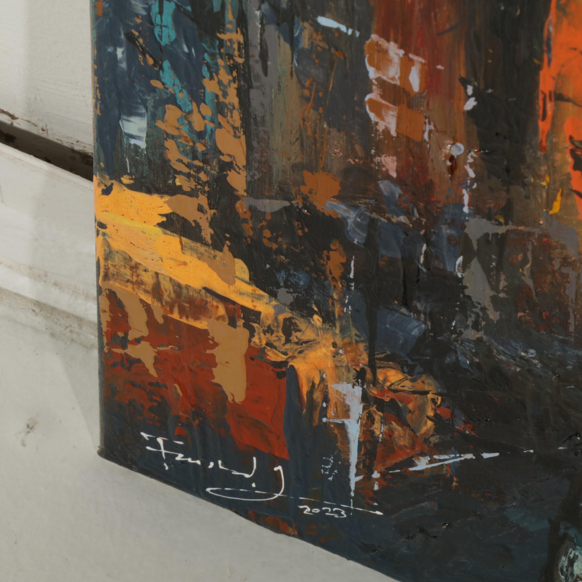 Farshad Lanjani Abstract Acrylic Painting, 21st Century