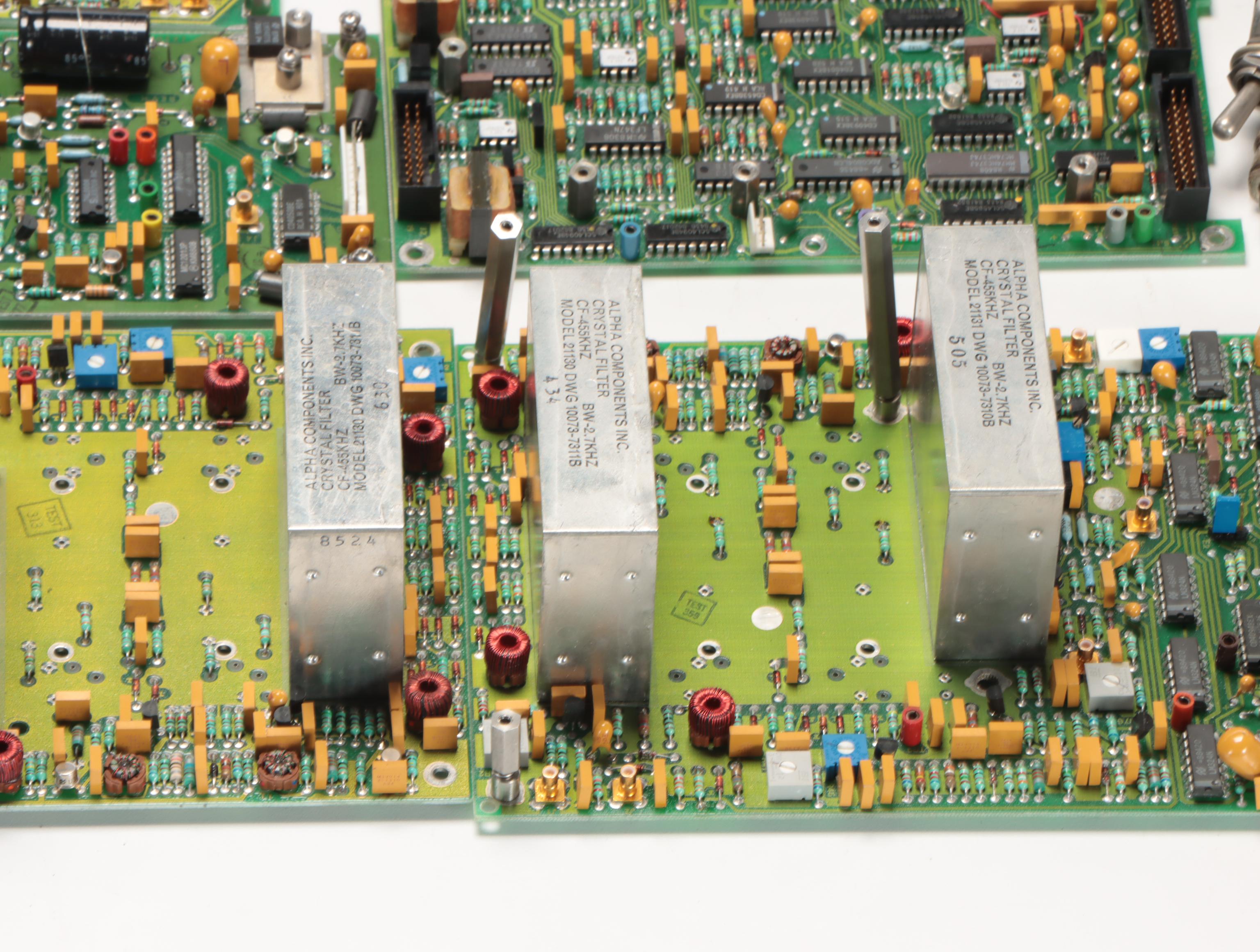 Electronic Circuit Boards, Dials, Knobs, Capacitors, and Amateur Transmitter