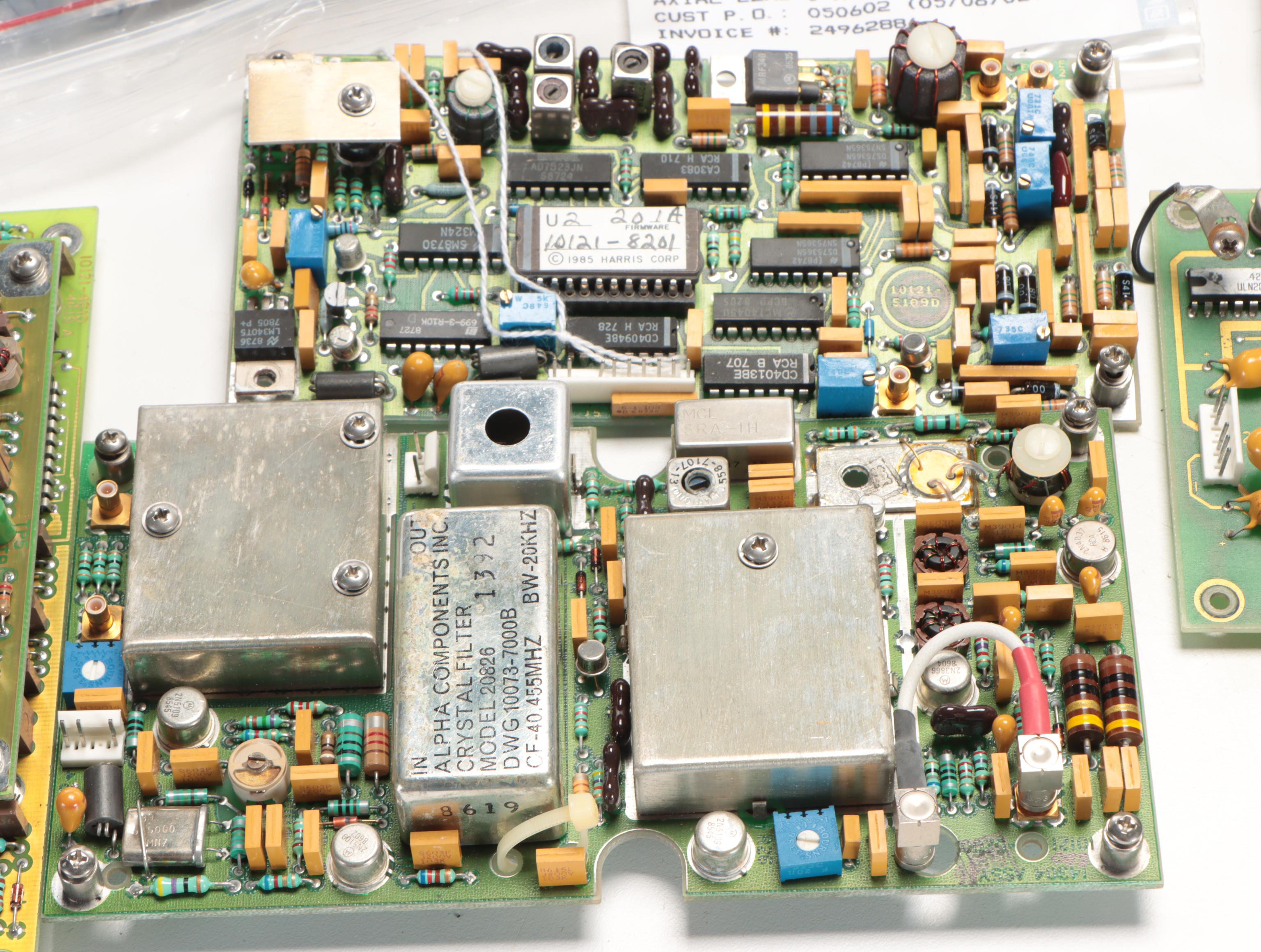 Electronic Circuit Boards, Dials, Knobs, Capacitors, and Amateur Transmitter