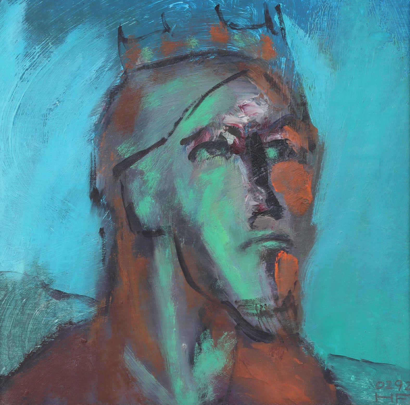 Abstract Portrait Oil Painting, 21st Century