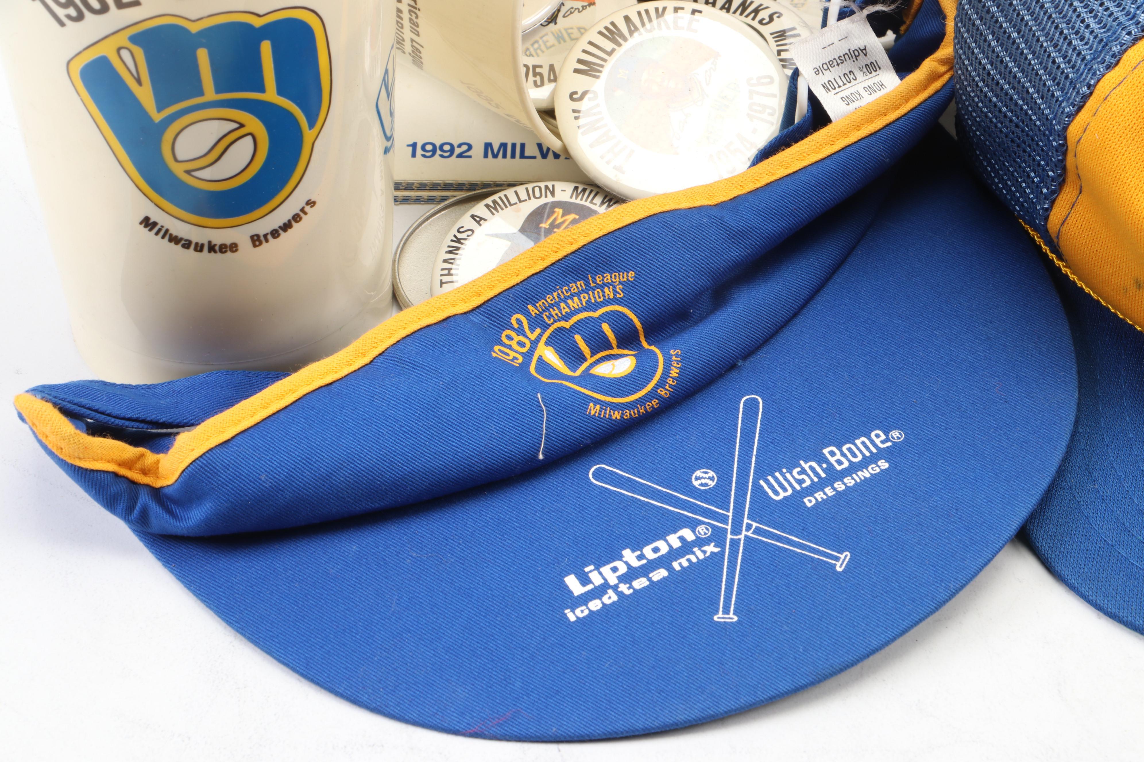 Milwaukee Brewers Baseball Cards, Pins, Hats, and More, Late 20th Century