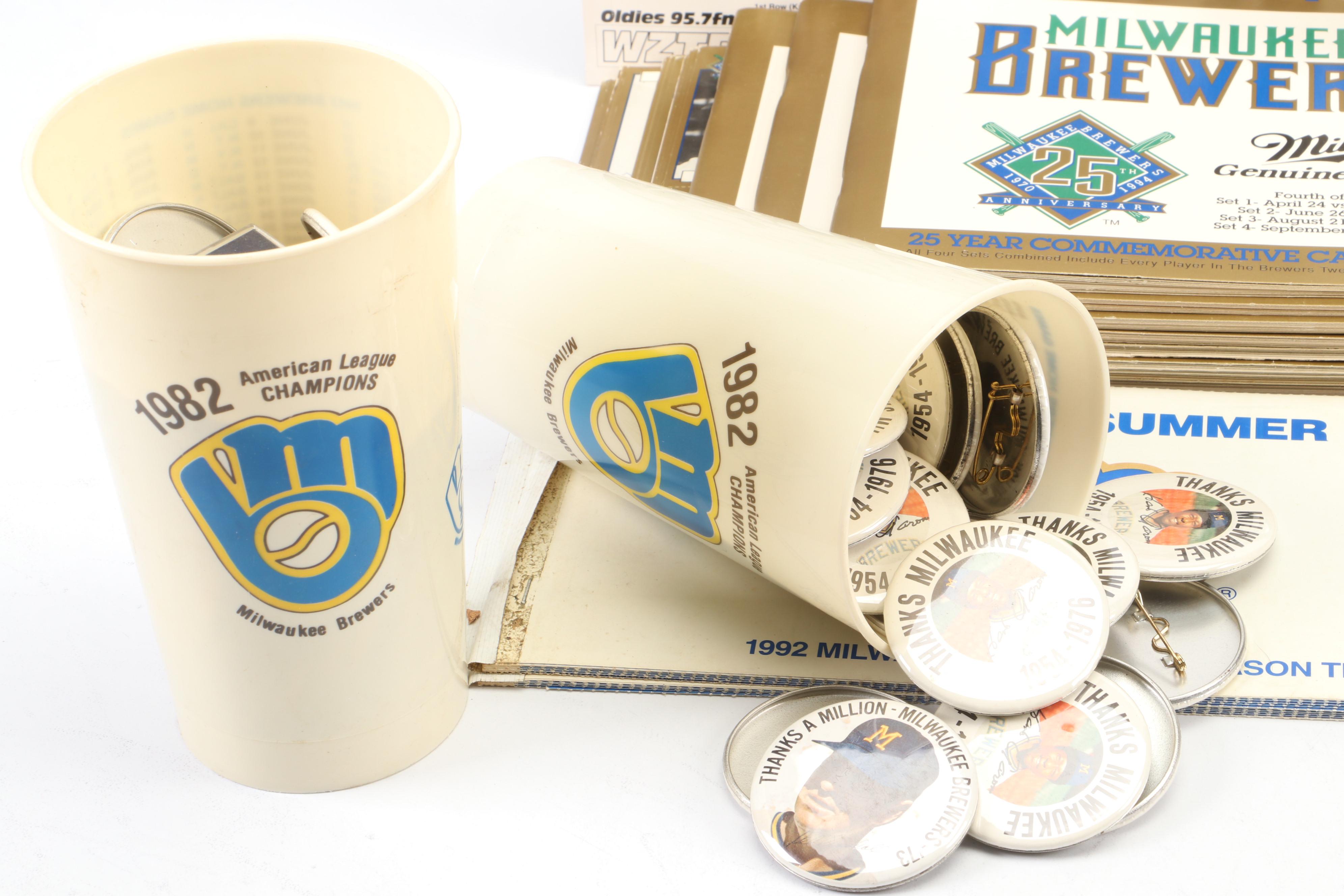 Milwaukee Brewers Baseball Cards, Pins, Hats, and More, Late 20th Century