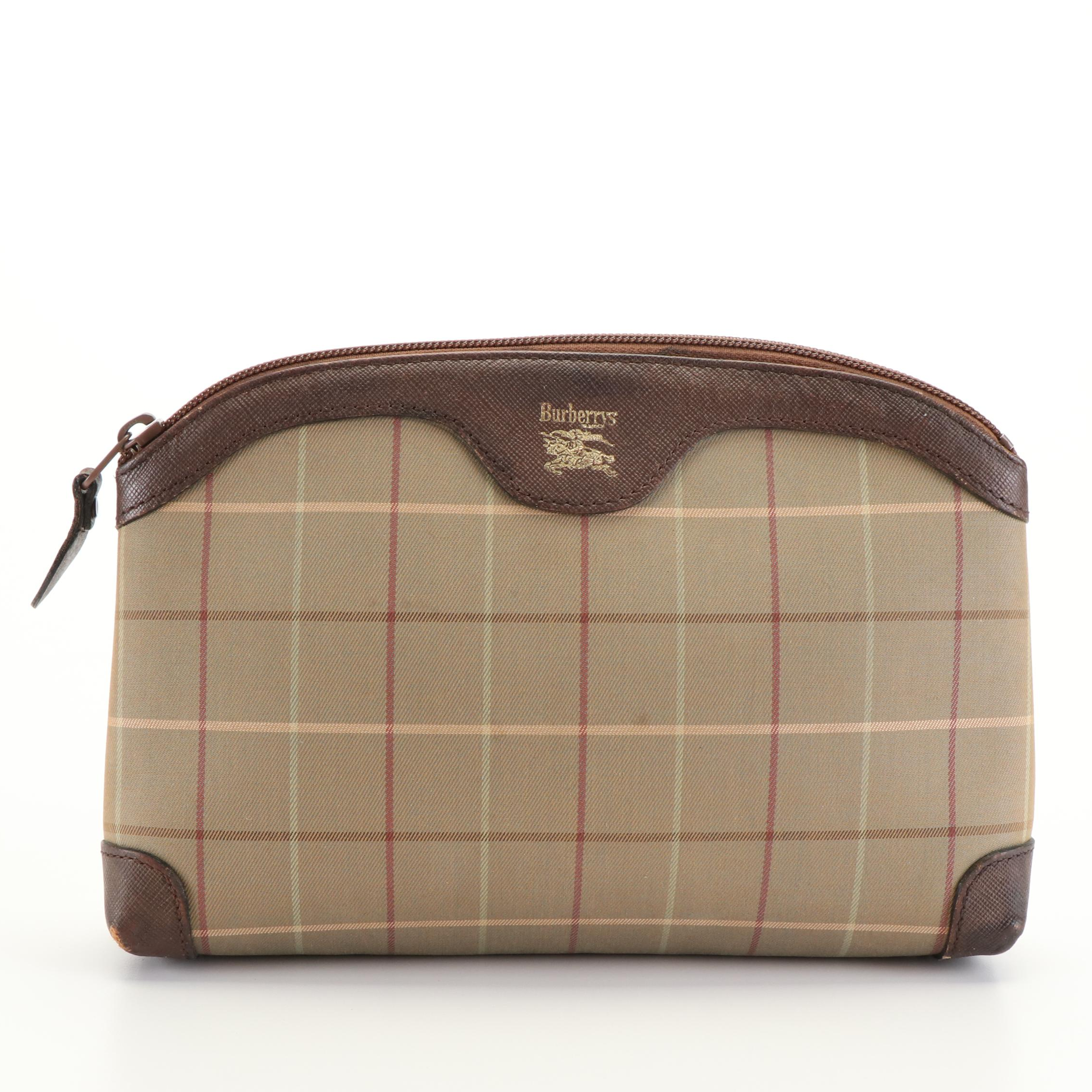 Burberry Vintage Check Pouch in Canvas and Leather