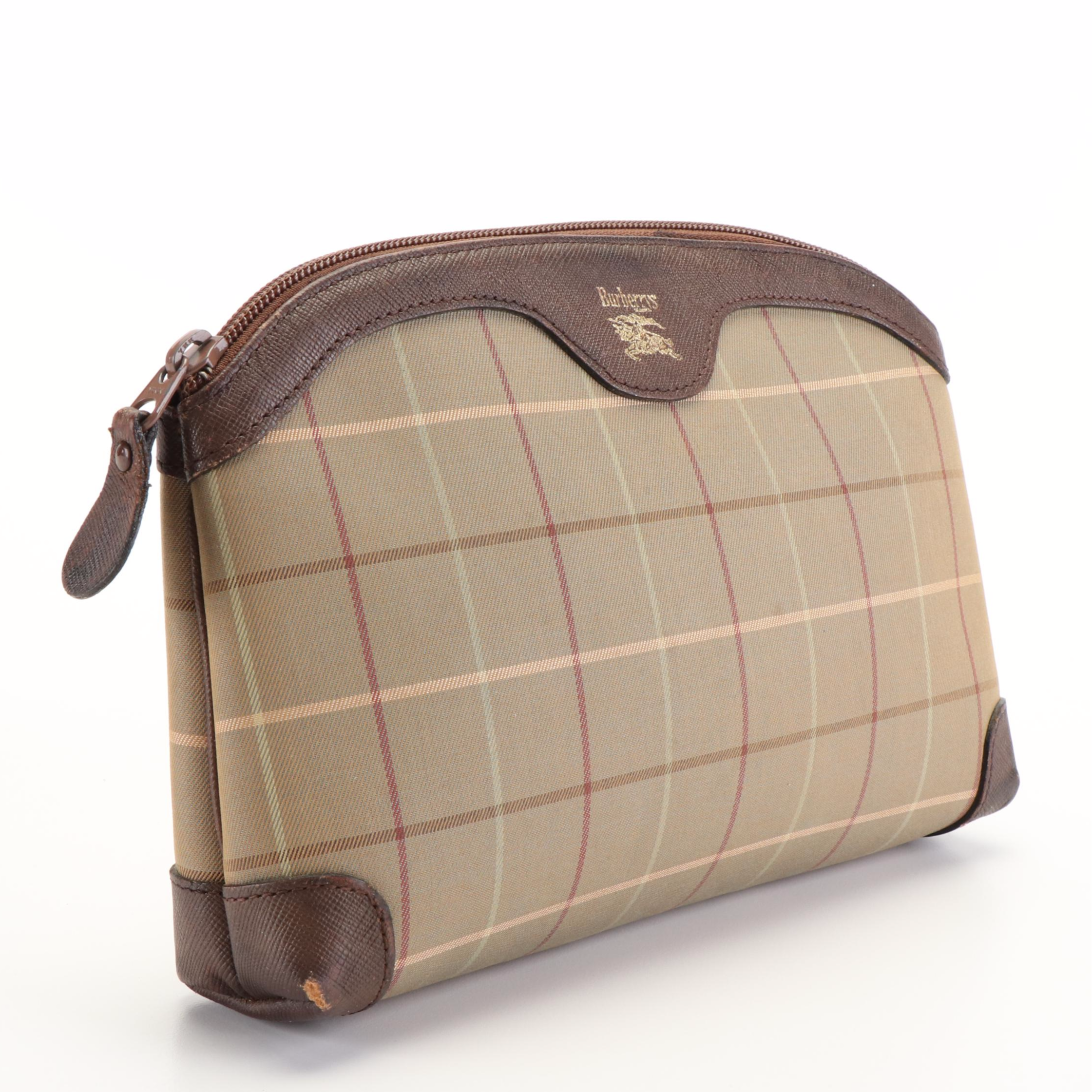 Burberry Vintage Check Pouch in Canvas and Leather