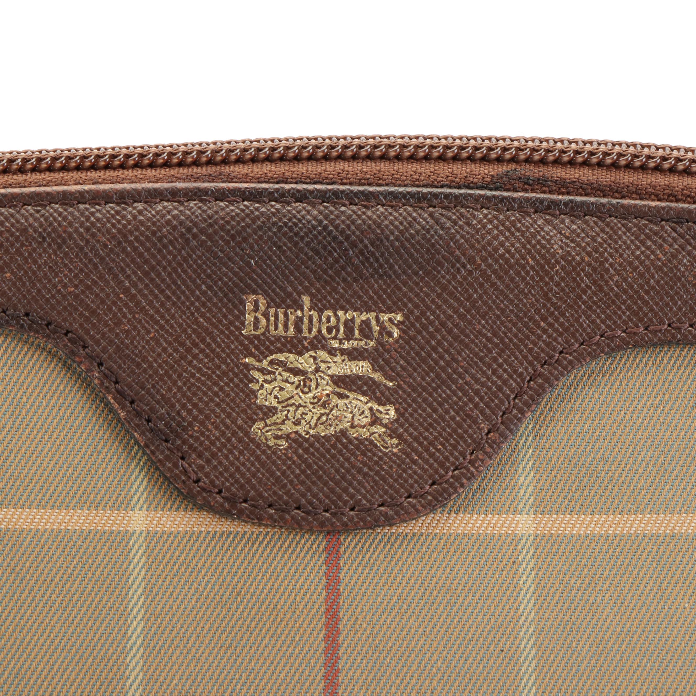 Burberry Vintage Check Pouch in Canvas and Leather
