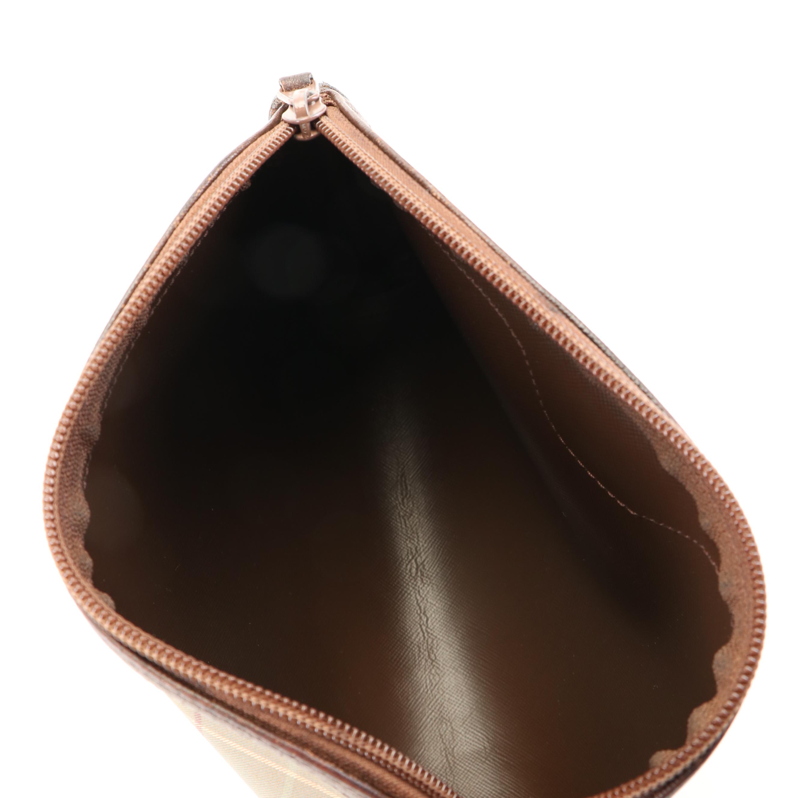 Burberry Vintage Check Pouch in Canvas and Leather