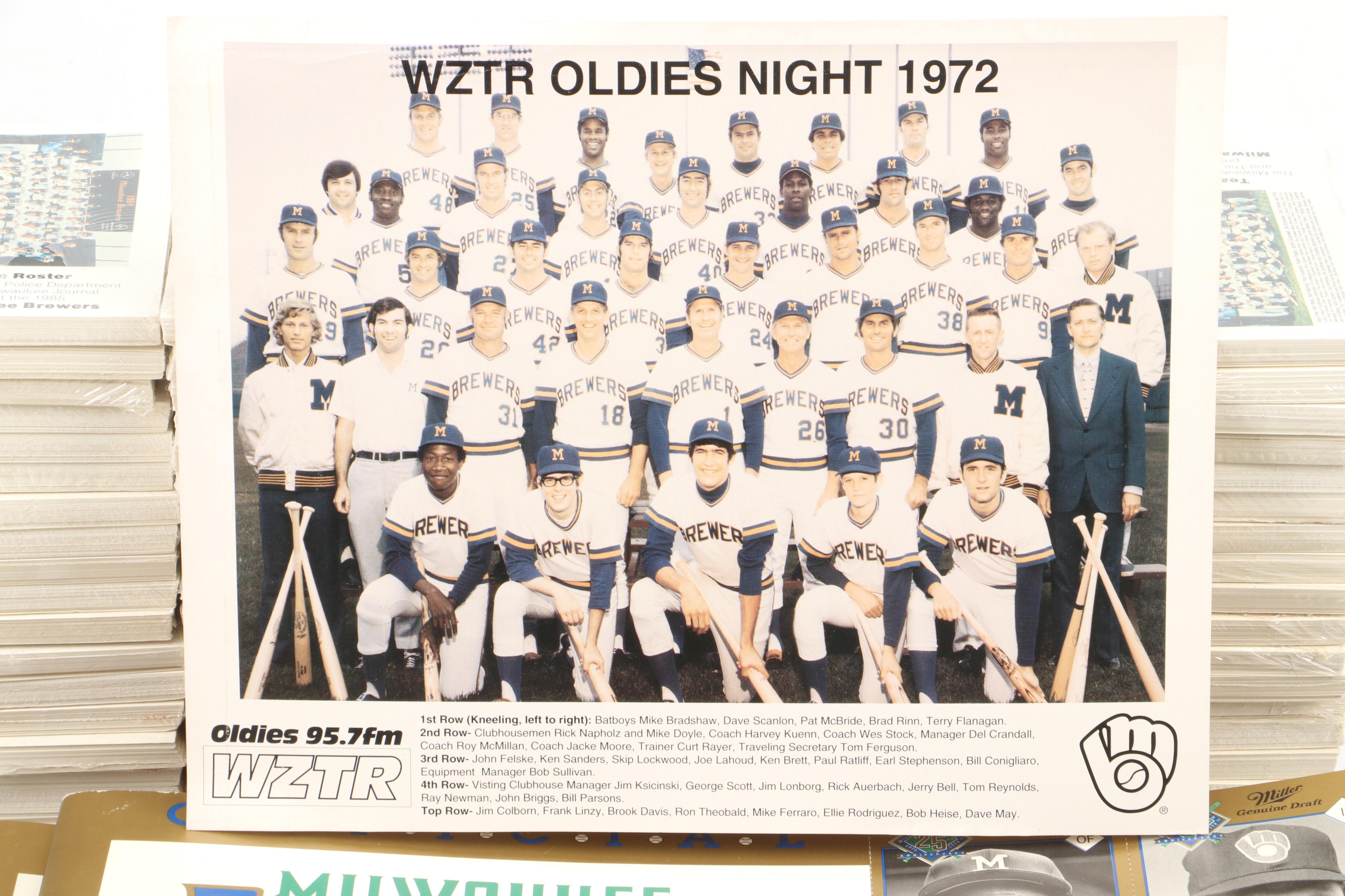 Milwaukee Brewers Baseball Cards, Pins, Hats, and More, Late 20th Century