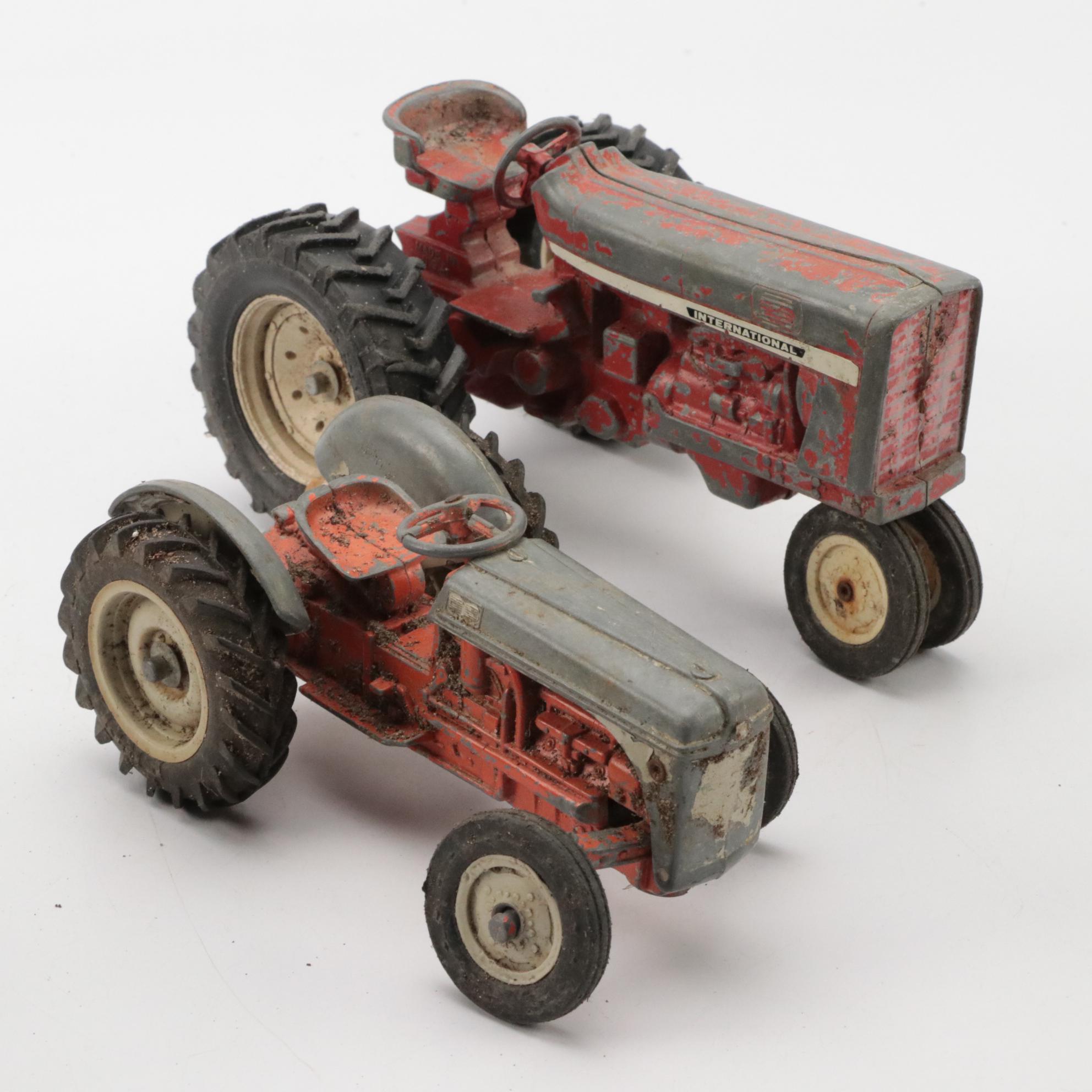 International Cast Metal, Tin Litho, Other Diecast Toy Tractors With Implements