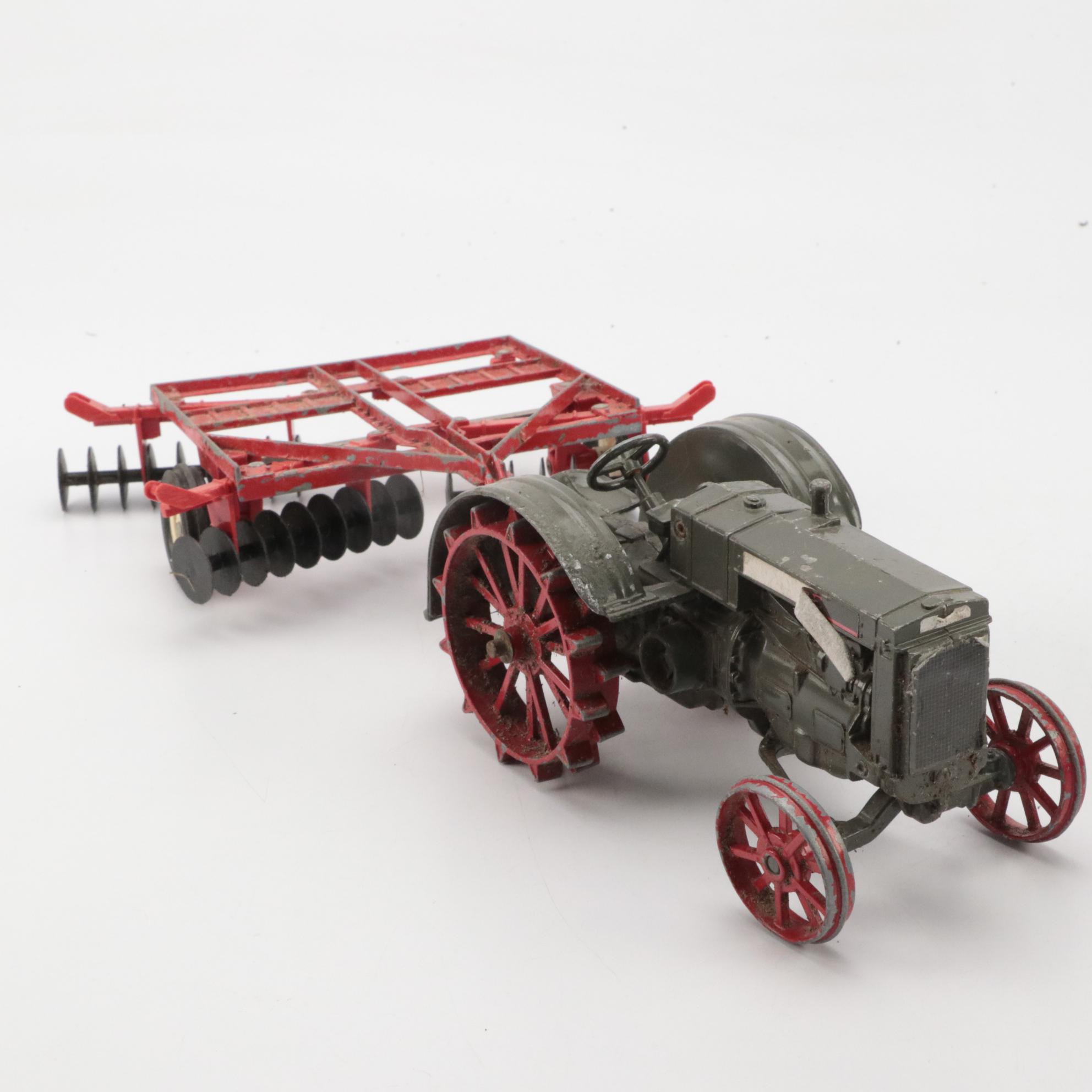 International Cast Metal, Tin Litho, Other Diecast Toy Tractors With Implements