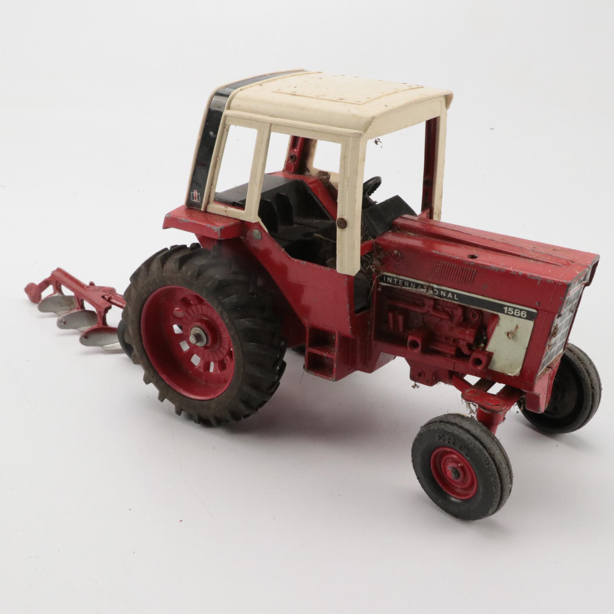 International Cast Metal, Tin Litho, Other Diecast Toy Tractors With Implements