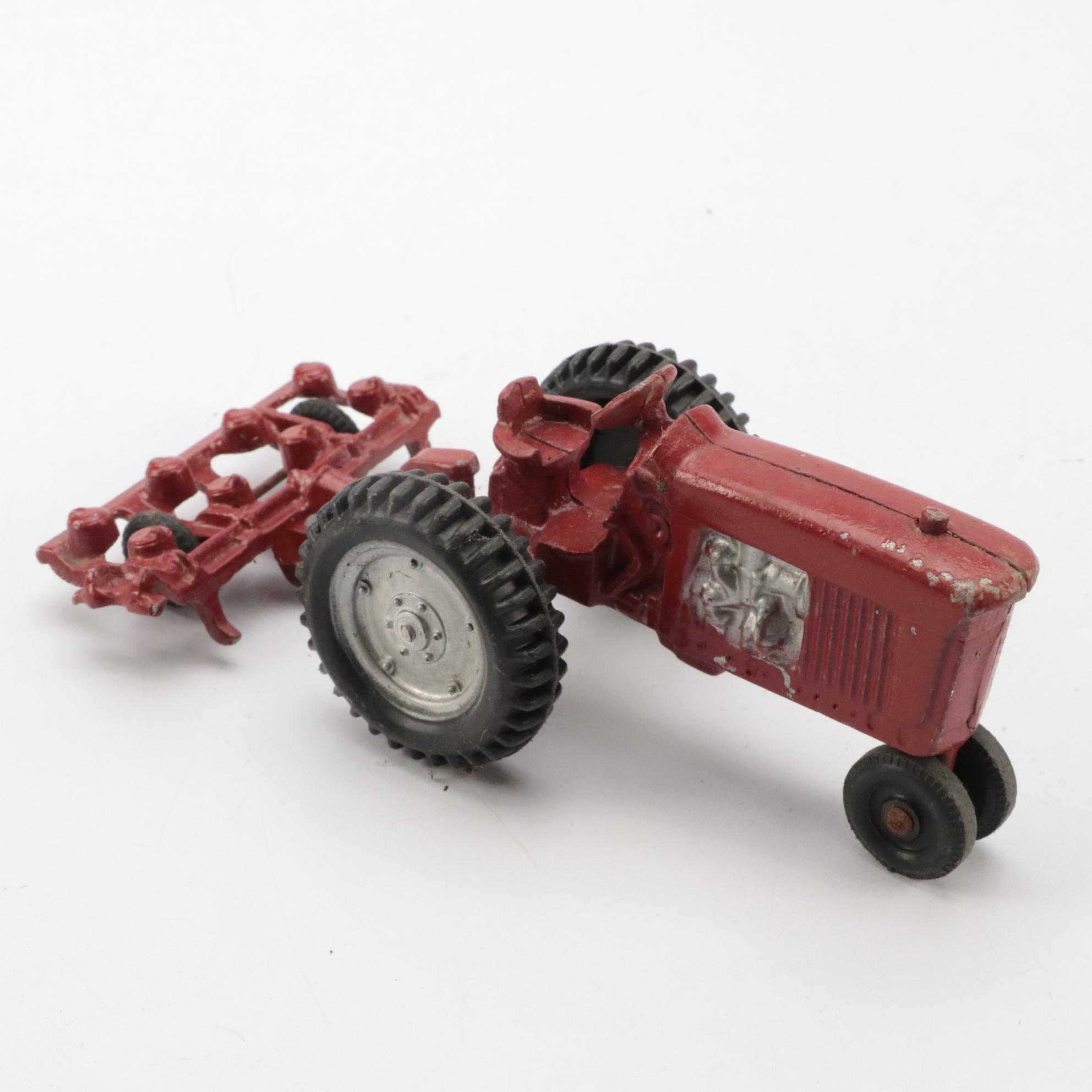 International Cast Metal, Tin Litho, Other Diecast Toy Tractors With Implements