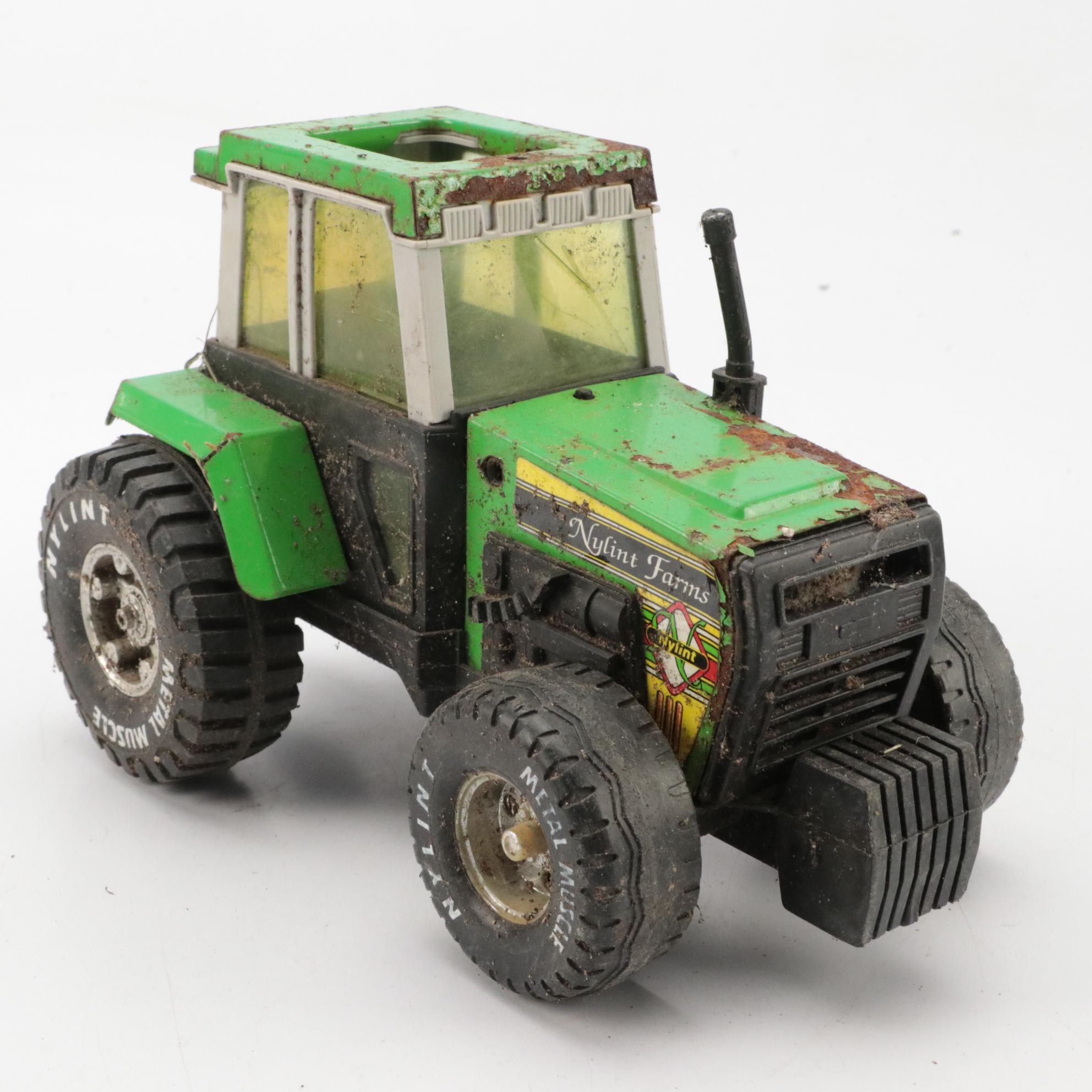 International Cast Metal, Tin Litho, Other Diecast Toy Tractors With Implements