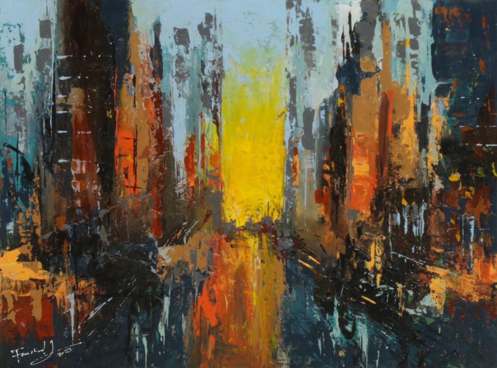 Farshad Lanjani Abstract Acrylic Painting, 21st Century