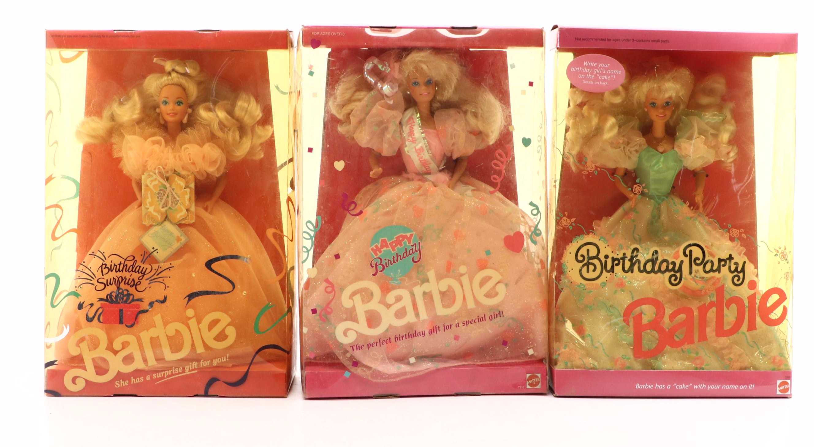 Mattel "Birthday Surprise", "Happy Birthday" and More Barbie Dolls