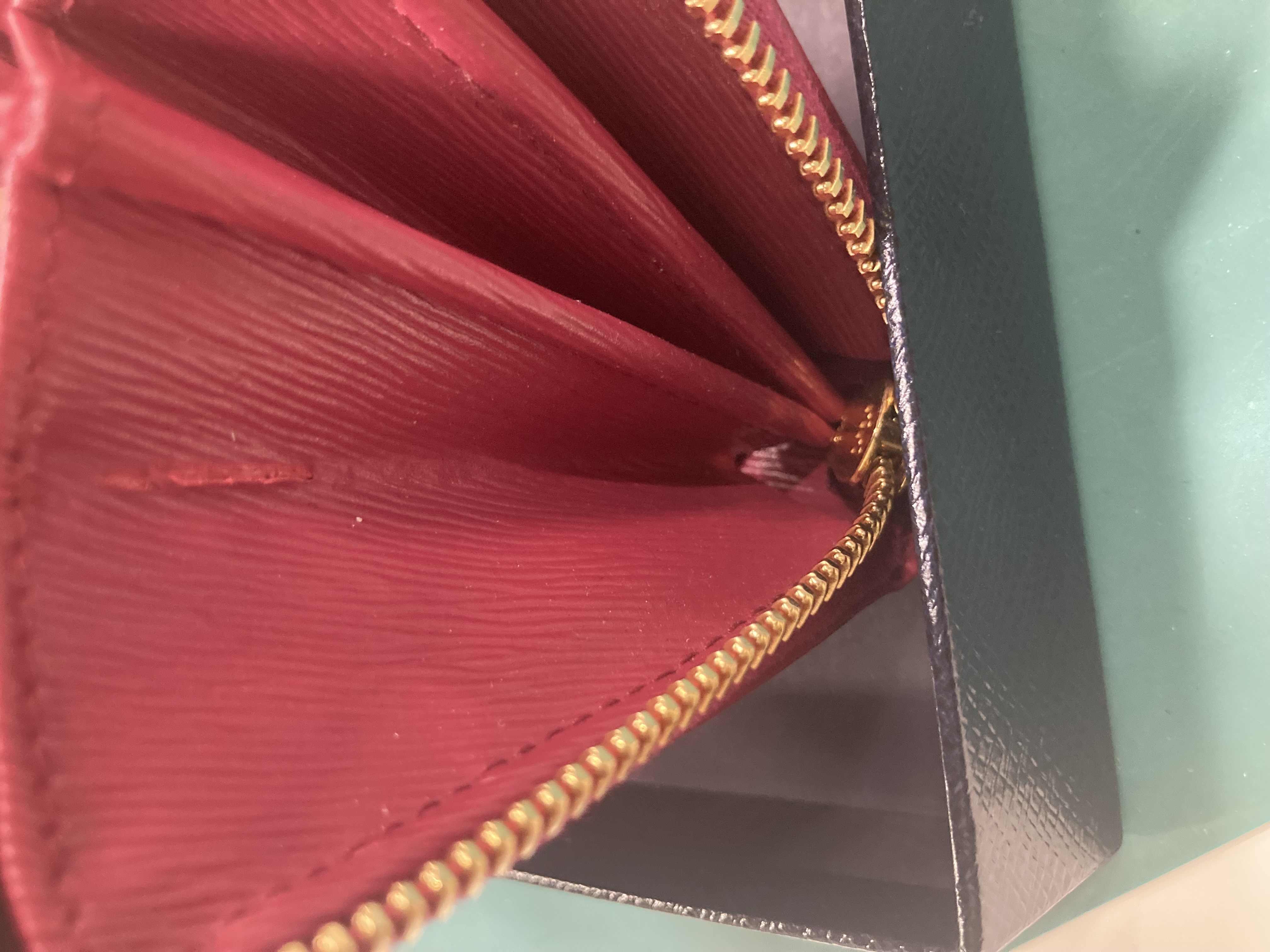 Prada Long Zip Around Wallet in Magenta Tessuto Nylon and Leather Trim, with Box