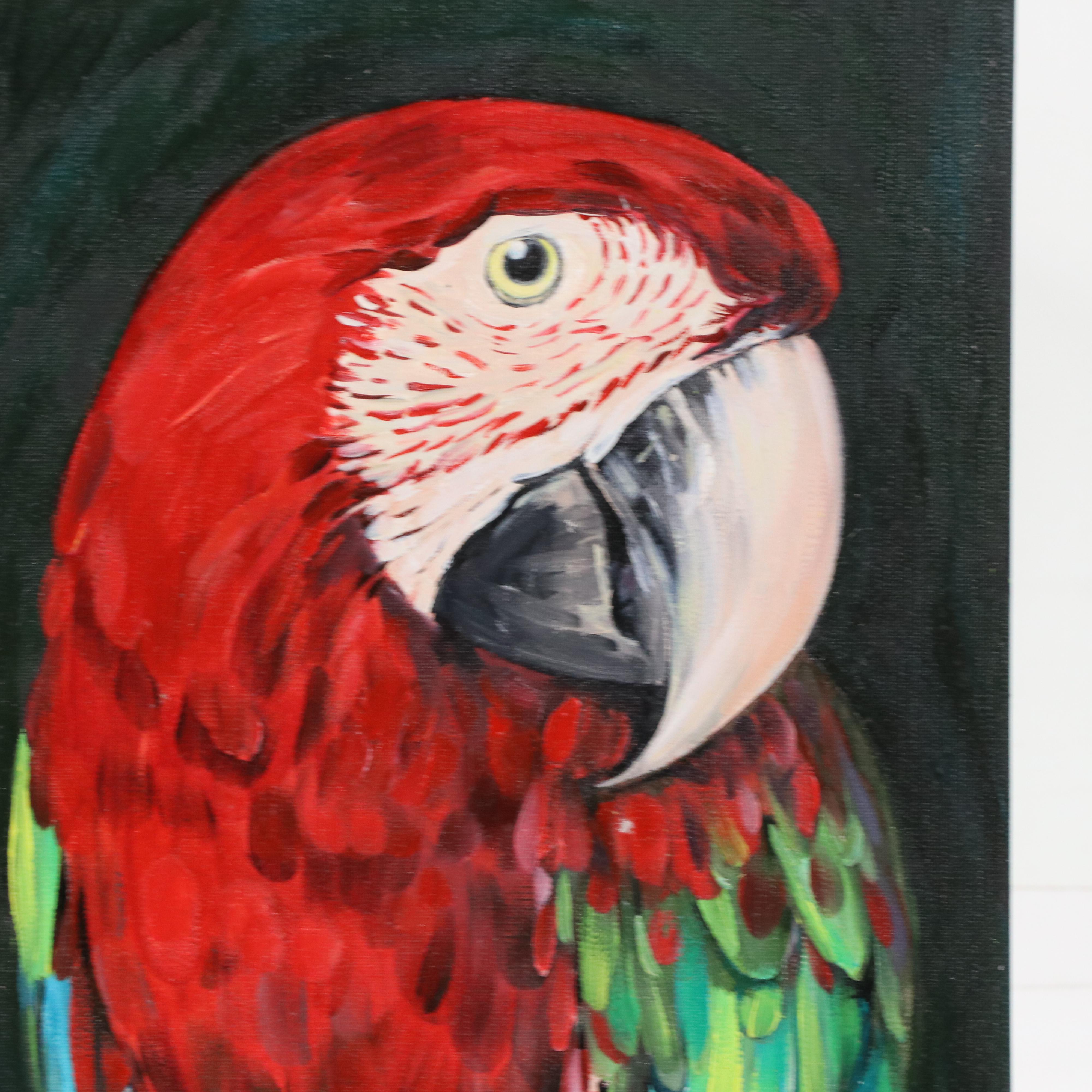 Olga Kravchenko Oil Painting of a Parrot, 2023