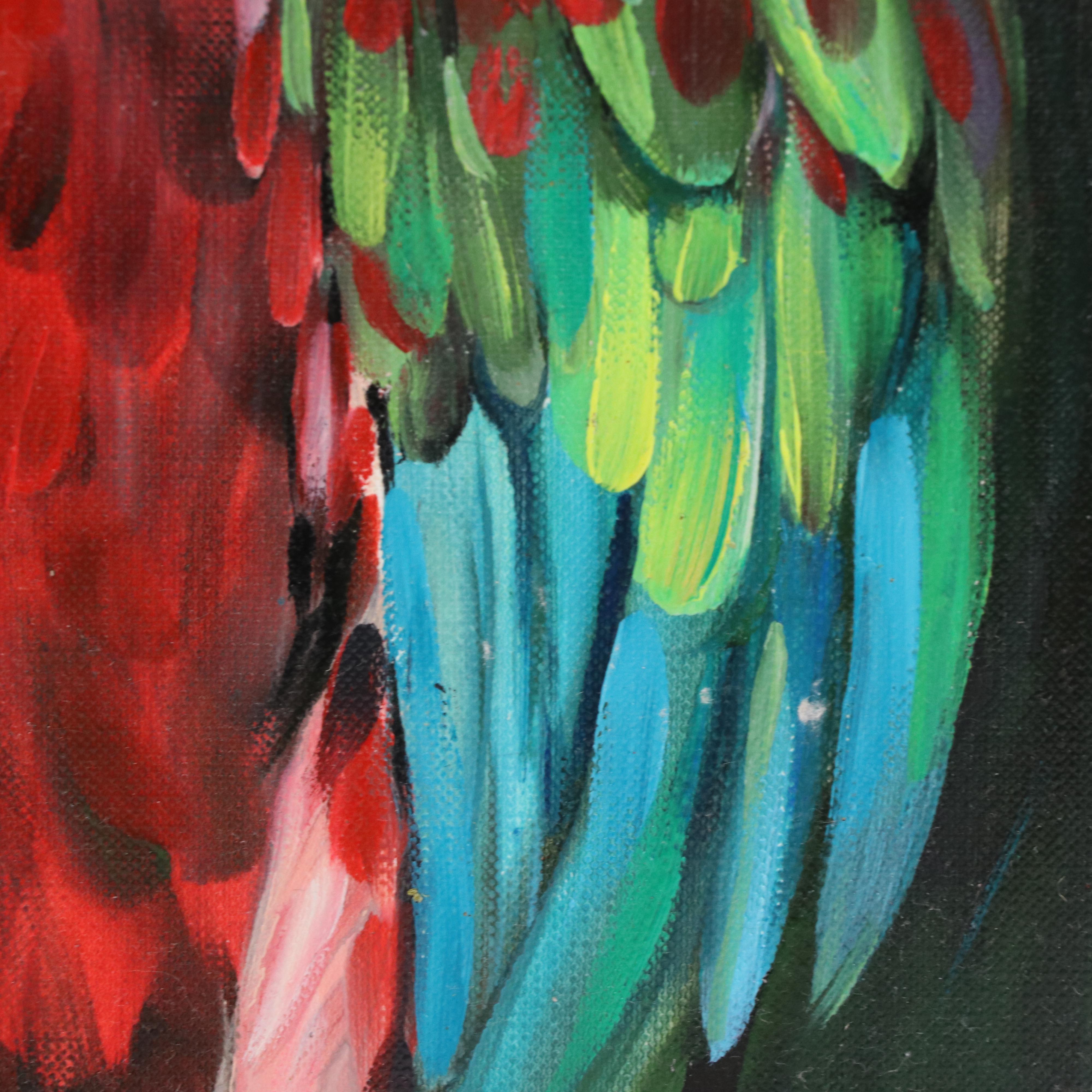 Olga Kravchenko Oil Painting of a Parrot, 2023