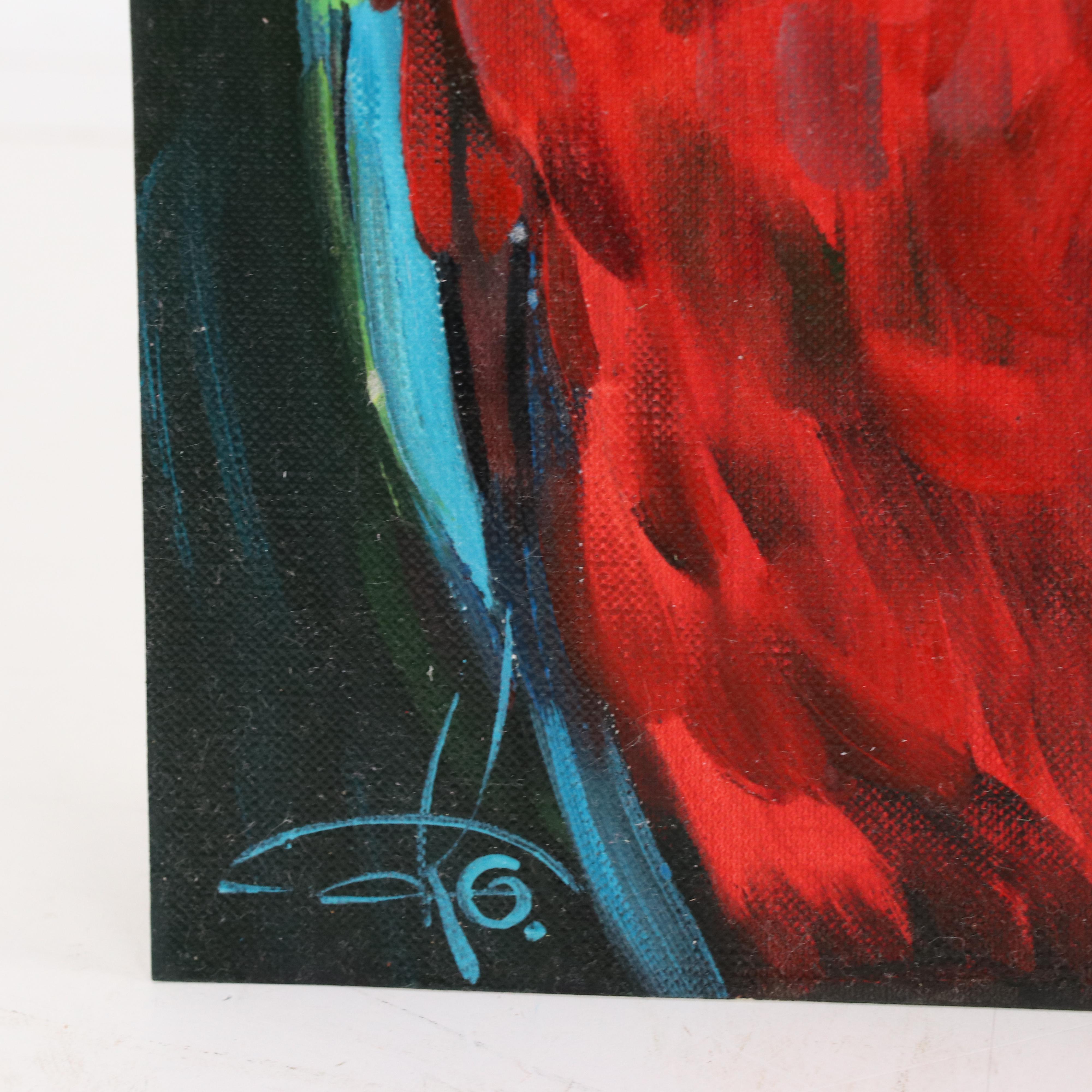 Olga Kravchenko Oil Painting of a Parrot, 2023