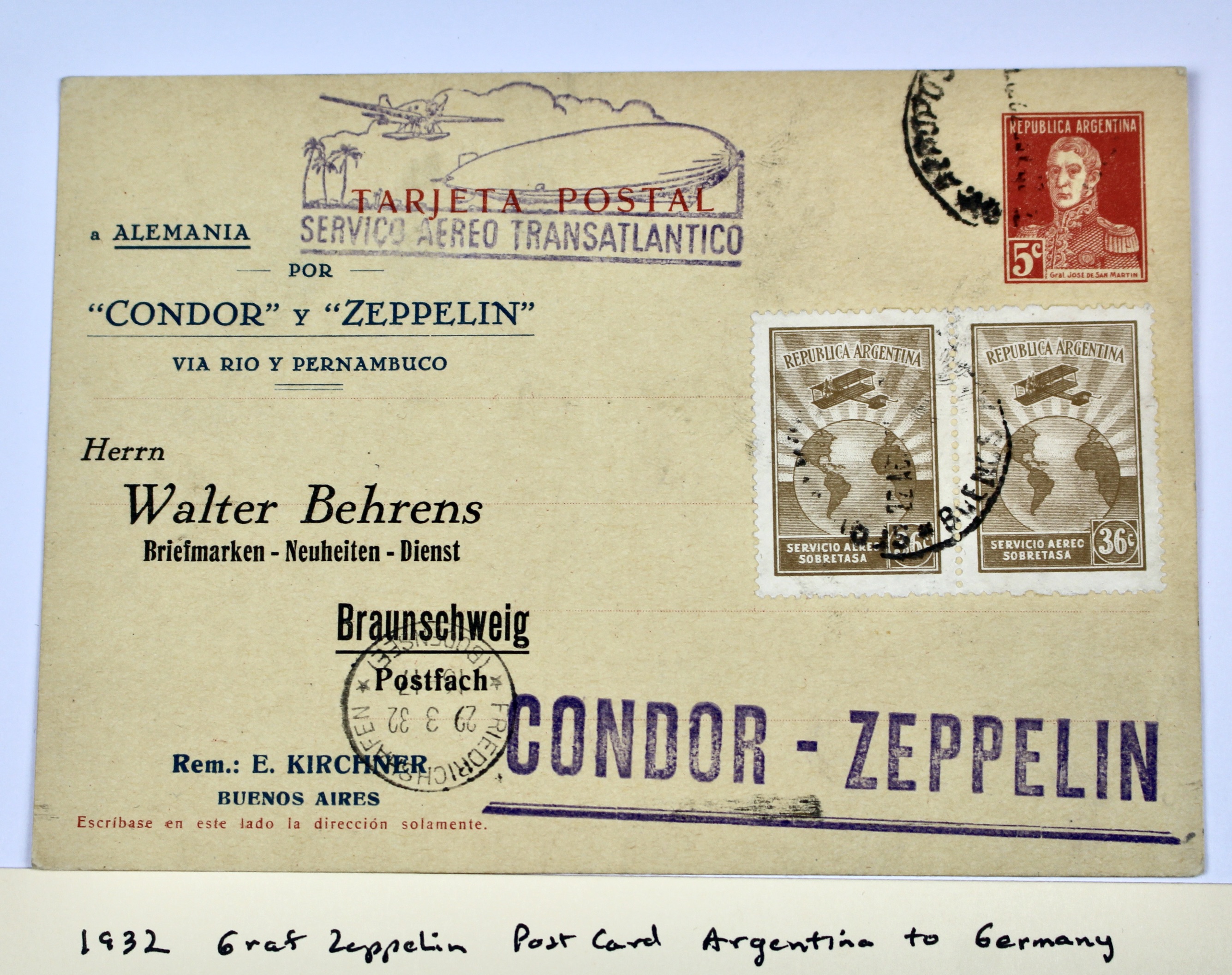 1932 Graf Zeppelin Postcard
