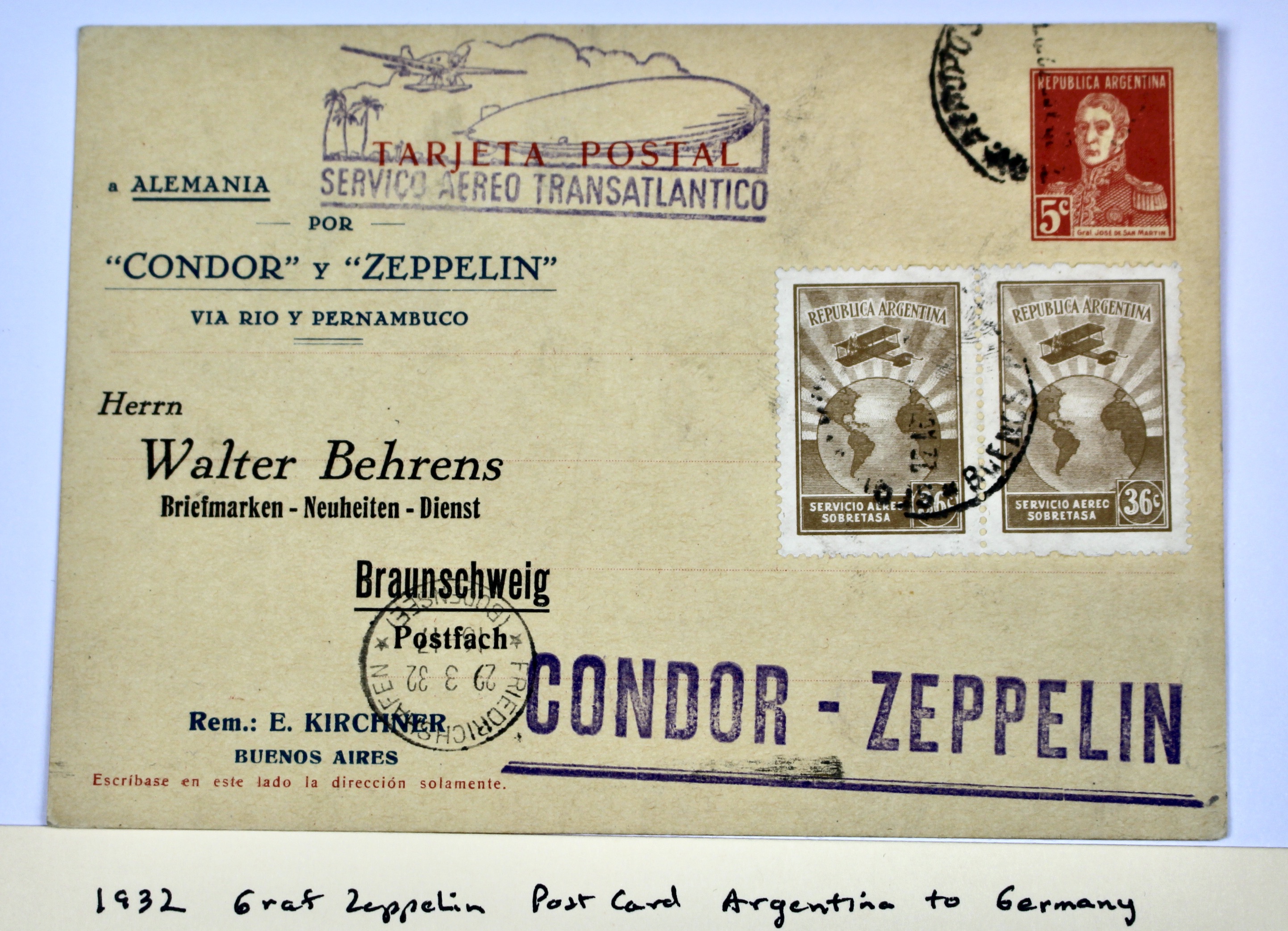 1932 Graf Zeppelin Postcard