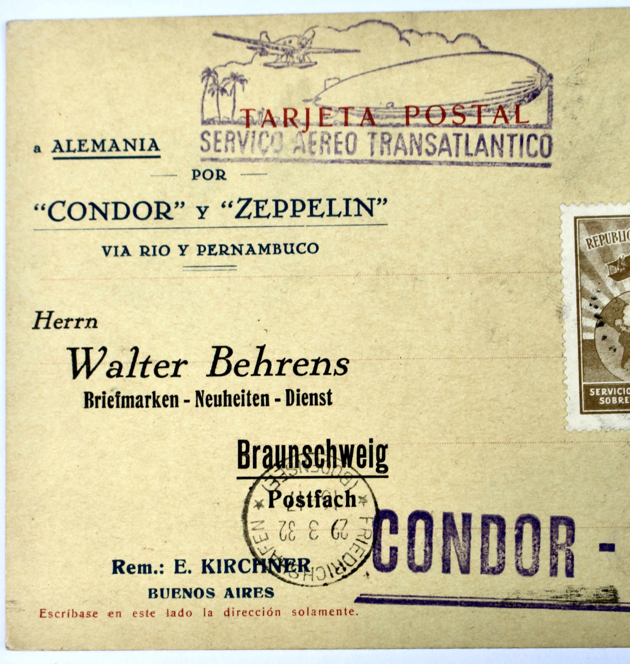 1932 Graf Zeppelin Postcard