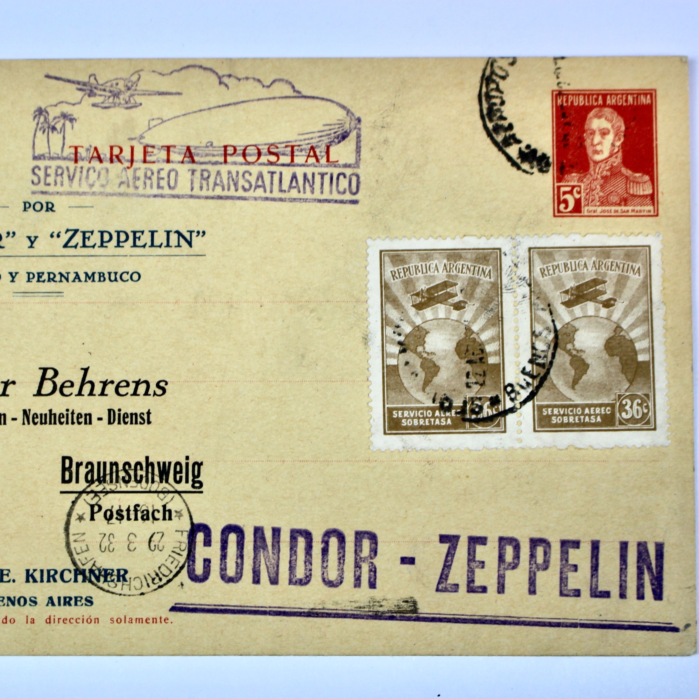 1932 Graf Zeppelin Postcard