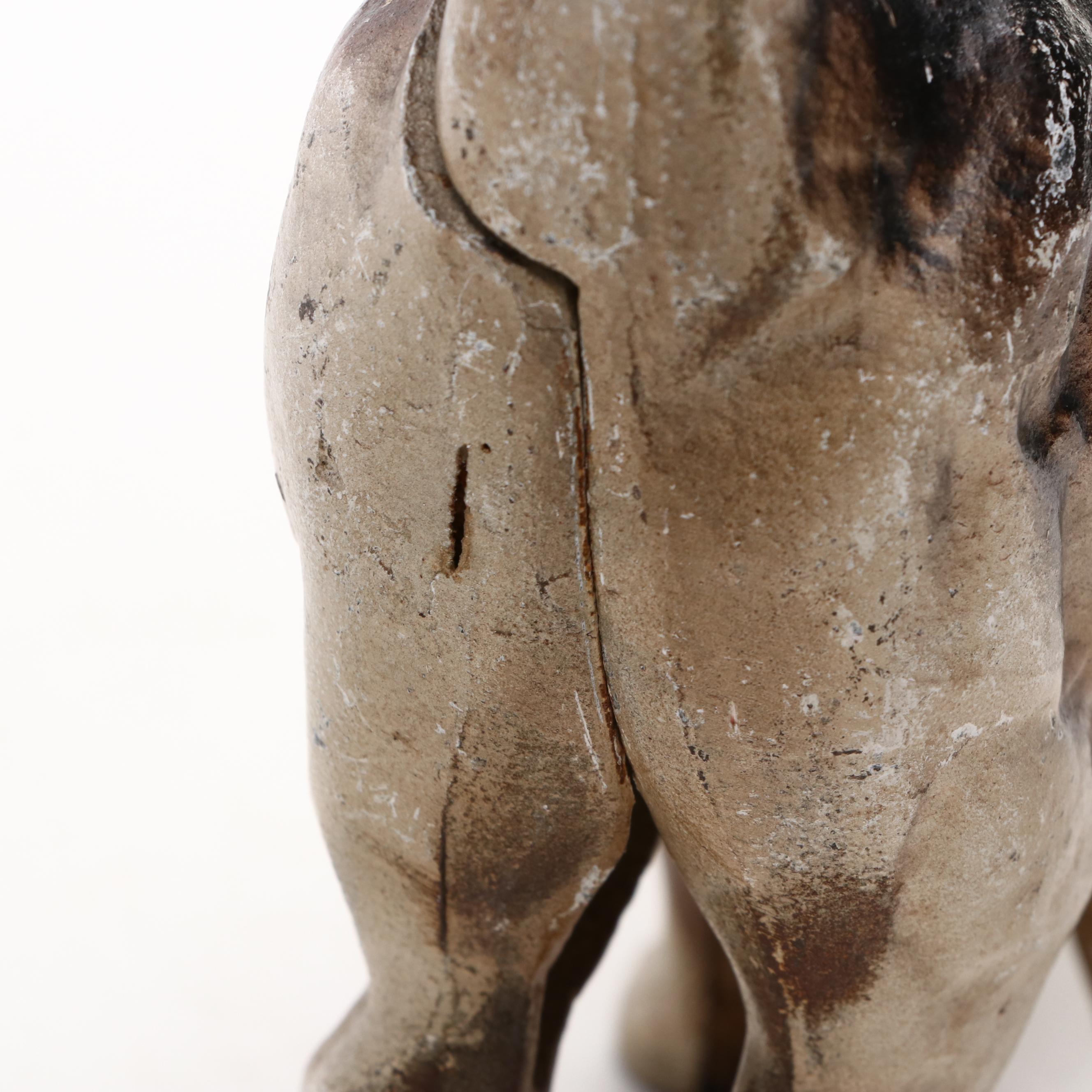 Cast Iron Hunchback Cat Doorstop with Cast Iron Cat Bank