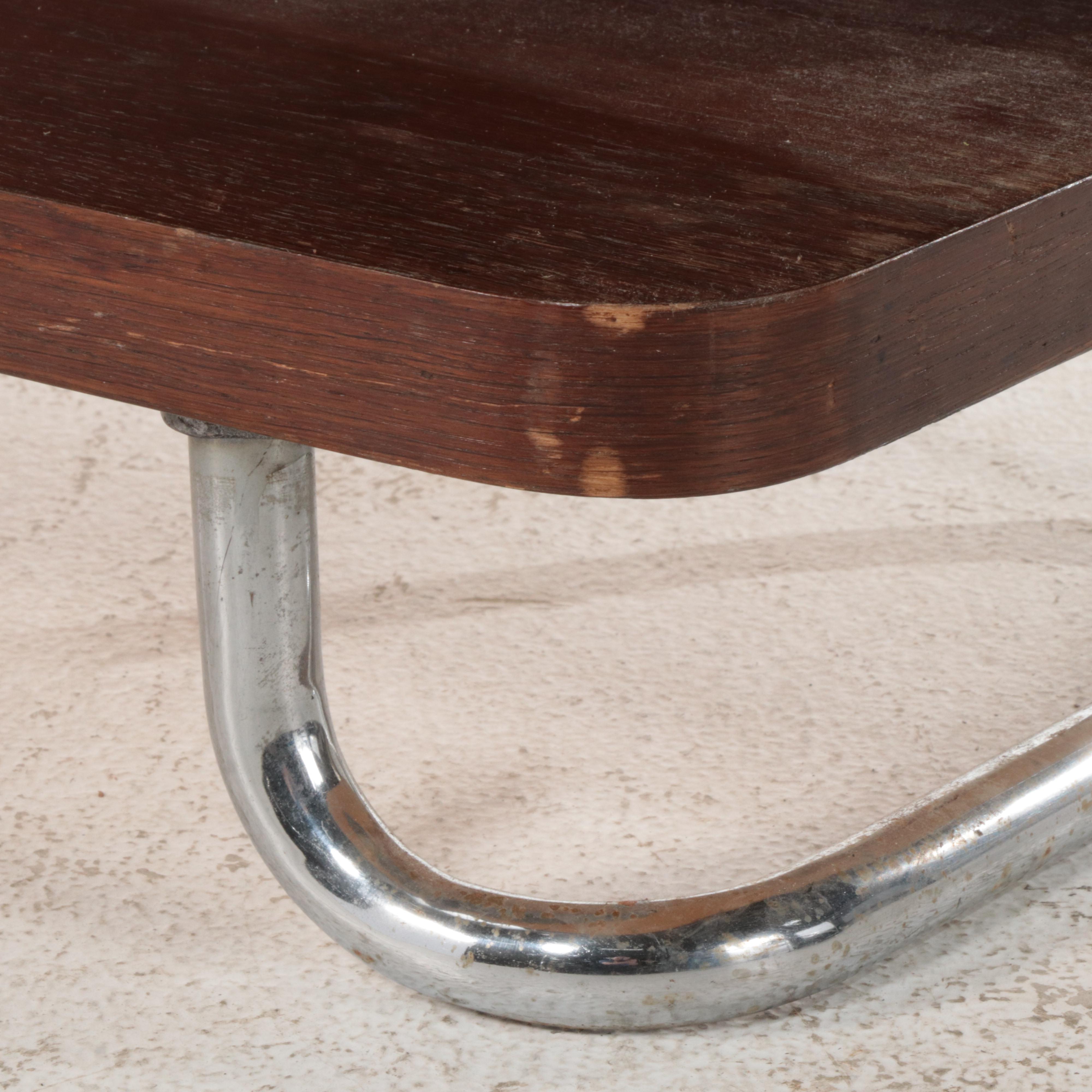 Art Deco Oak and Chrome Dressing Stand with Mirror, circa 1930