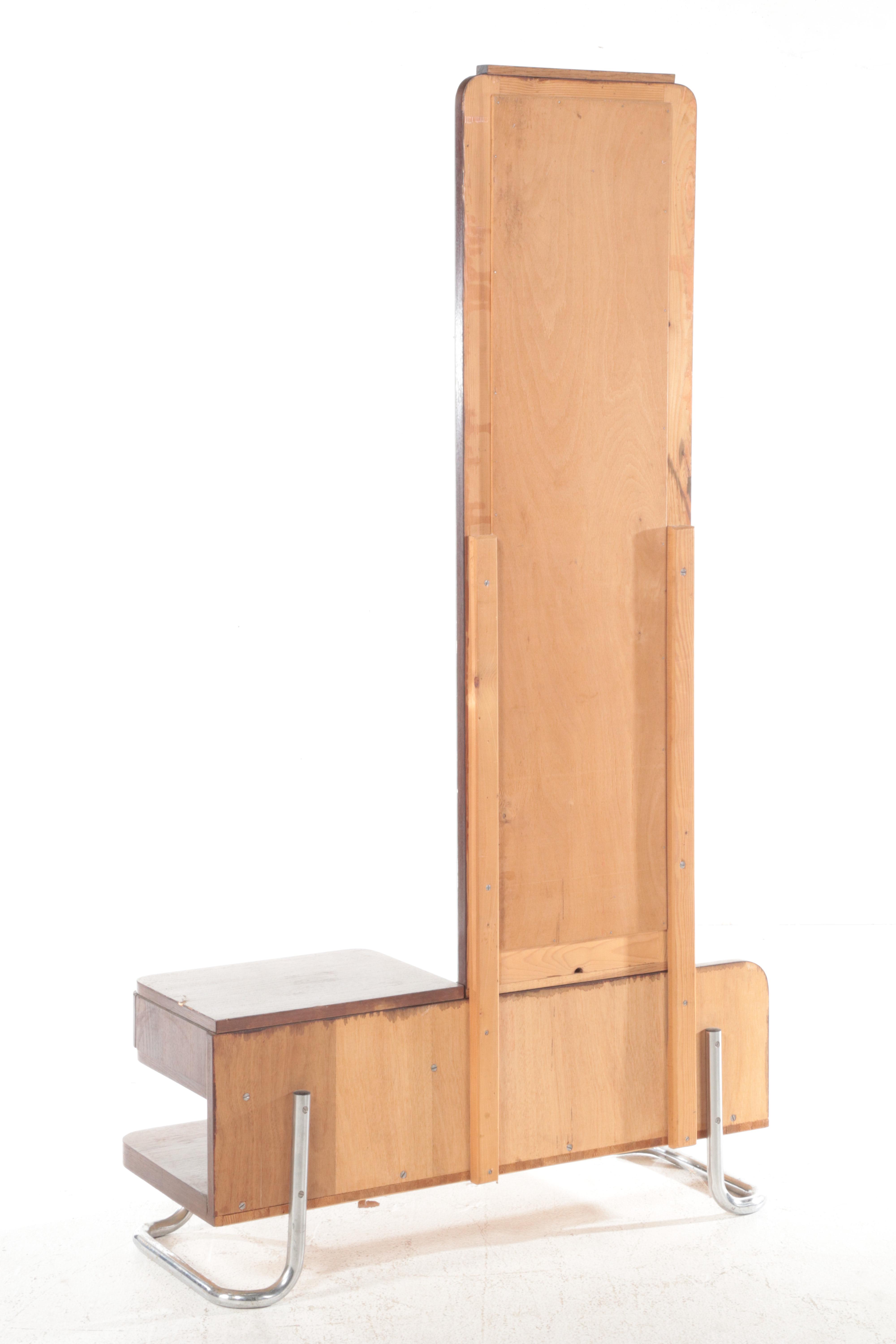 Art Deco Oak and Chrome Dressing Stand with Mirror, circa 1930