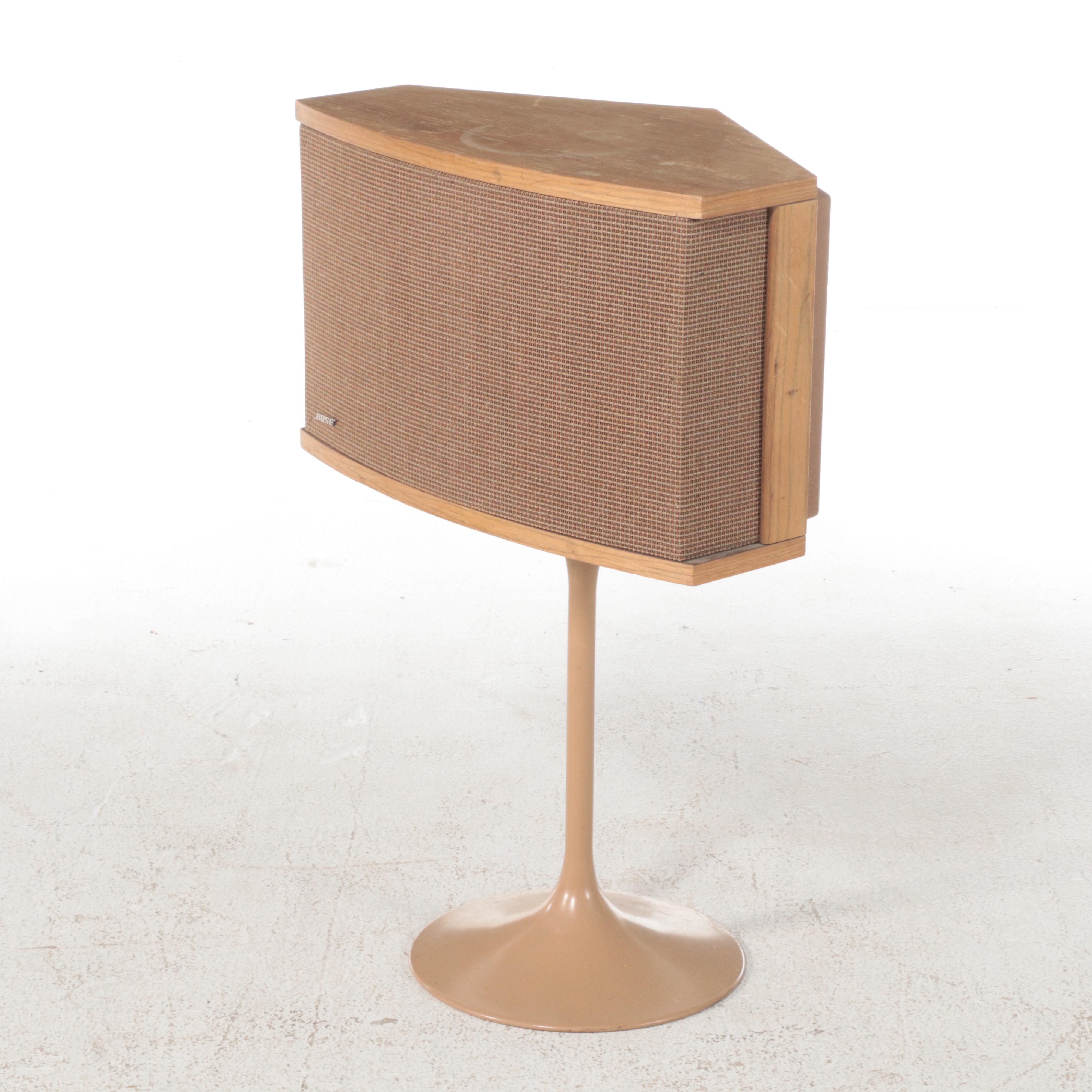 Pair of Bose MCM Style Model 901 Oak Standing Speakers