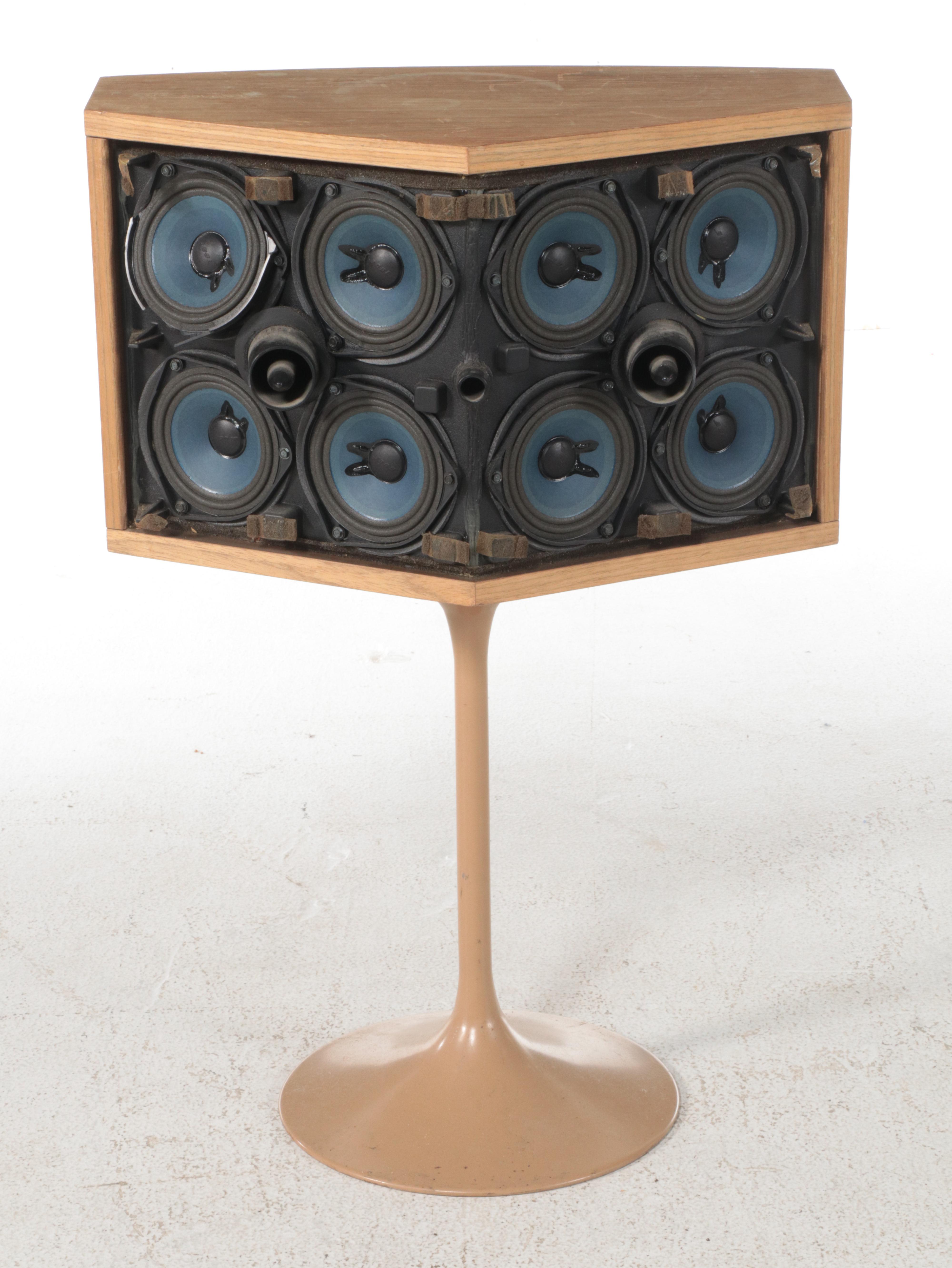 Pair of Bose MCM Style Model 901 Oak Standing Speakers