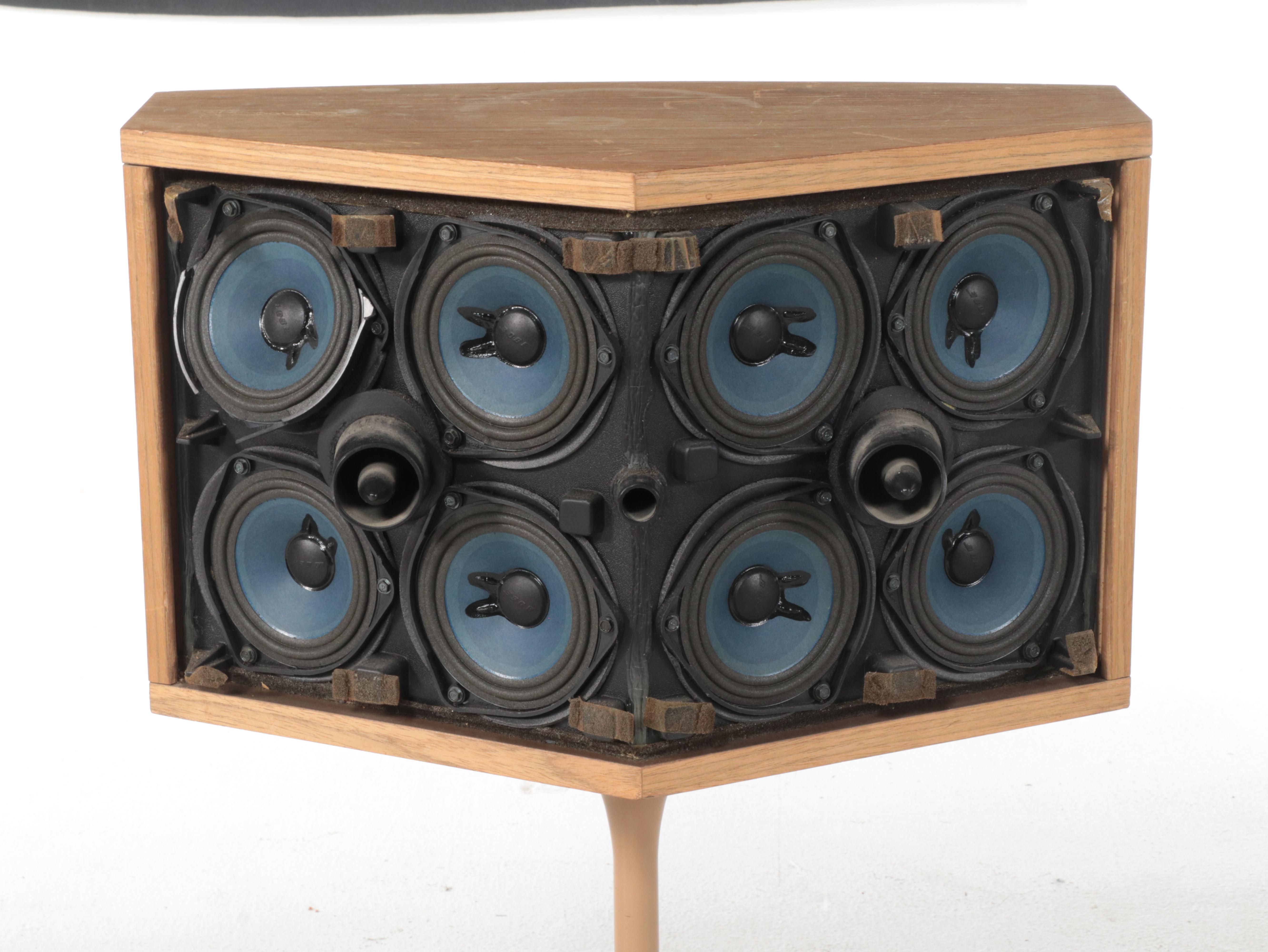 Pair of Bose MCM Style Model 901 Oak Standing Speakers