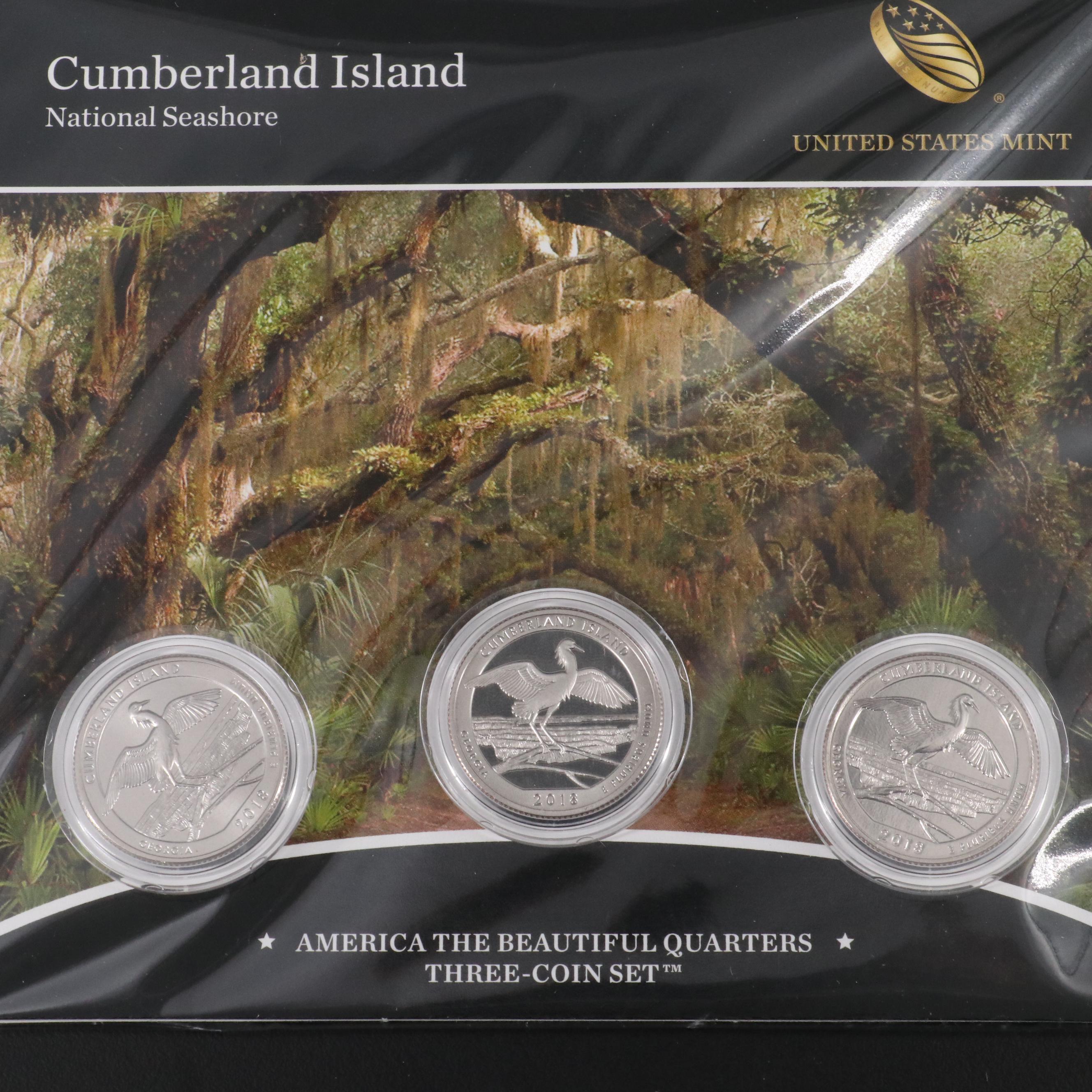 Ten Different America the Beautiful Quarters 3-Coin Sets