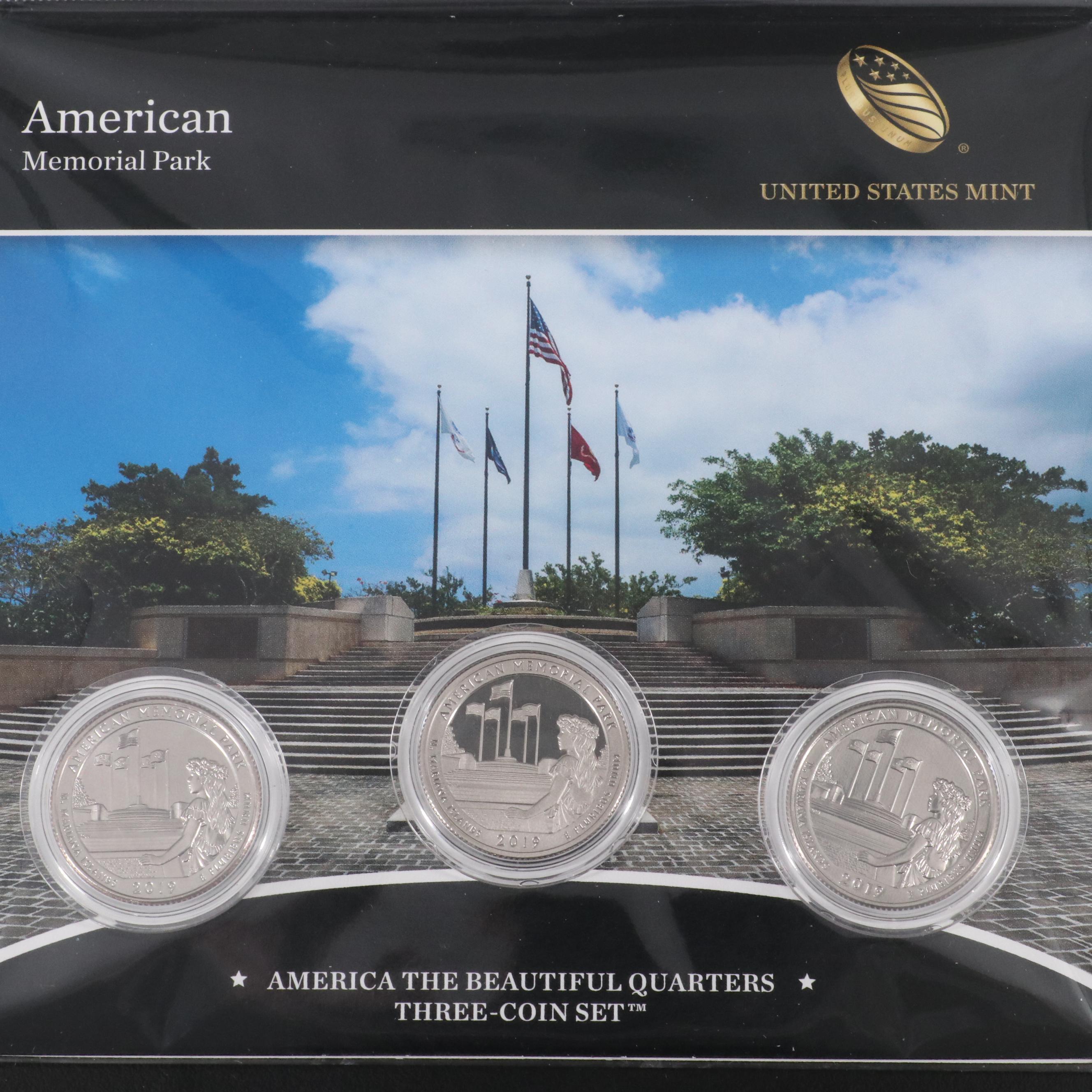 Ten Different America the Beautiful Quarters 3-Coin Sets