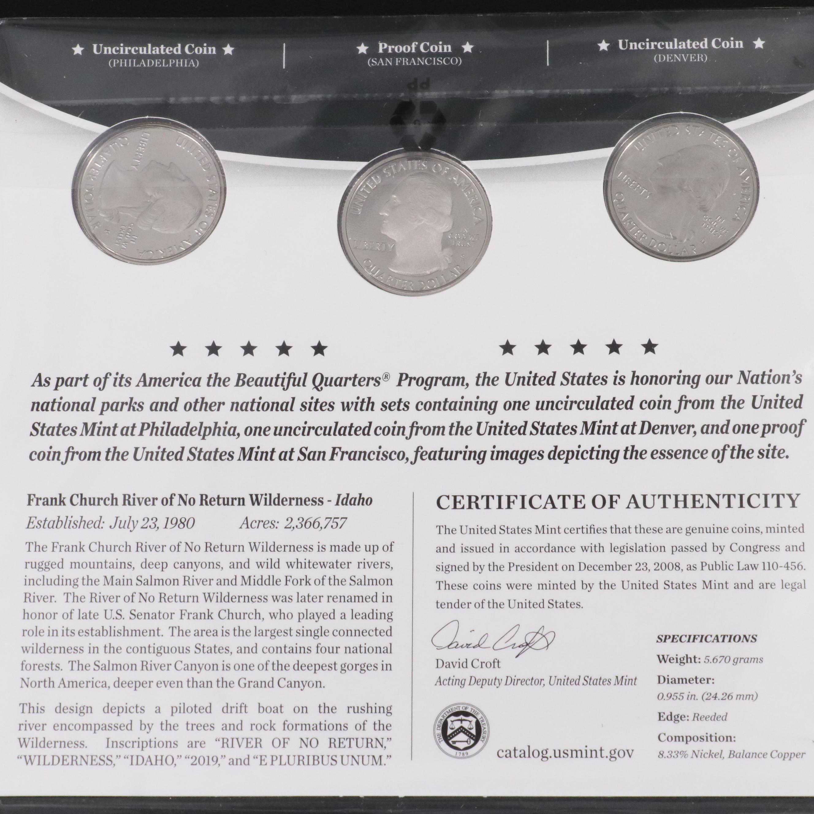 Ten Different America the Beautiful Quarters 3-Coin Sets