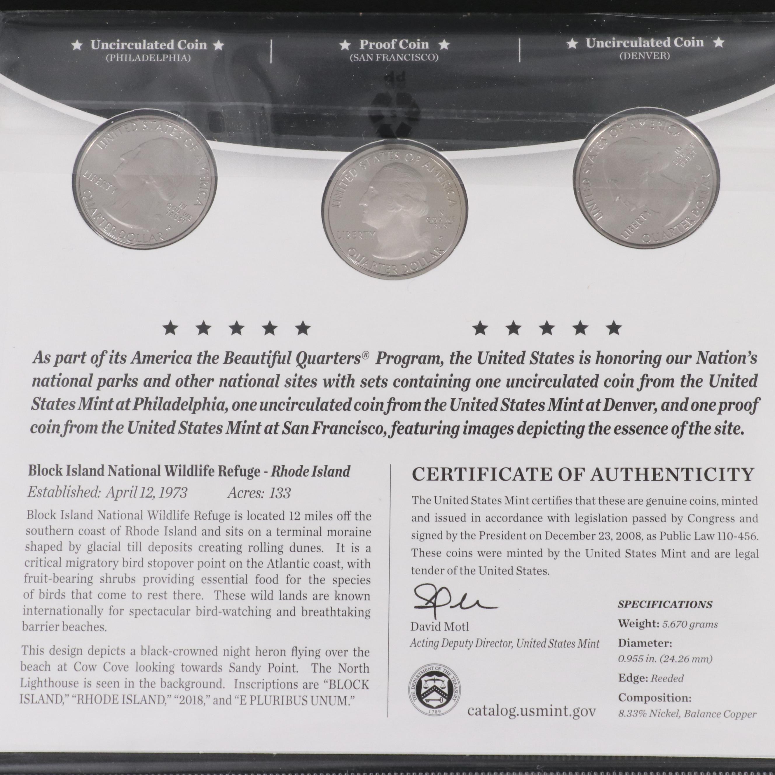 Ten Different America the Beautiful Quarters 3-Coin Sets