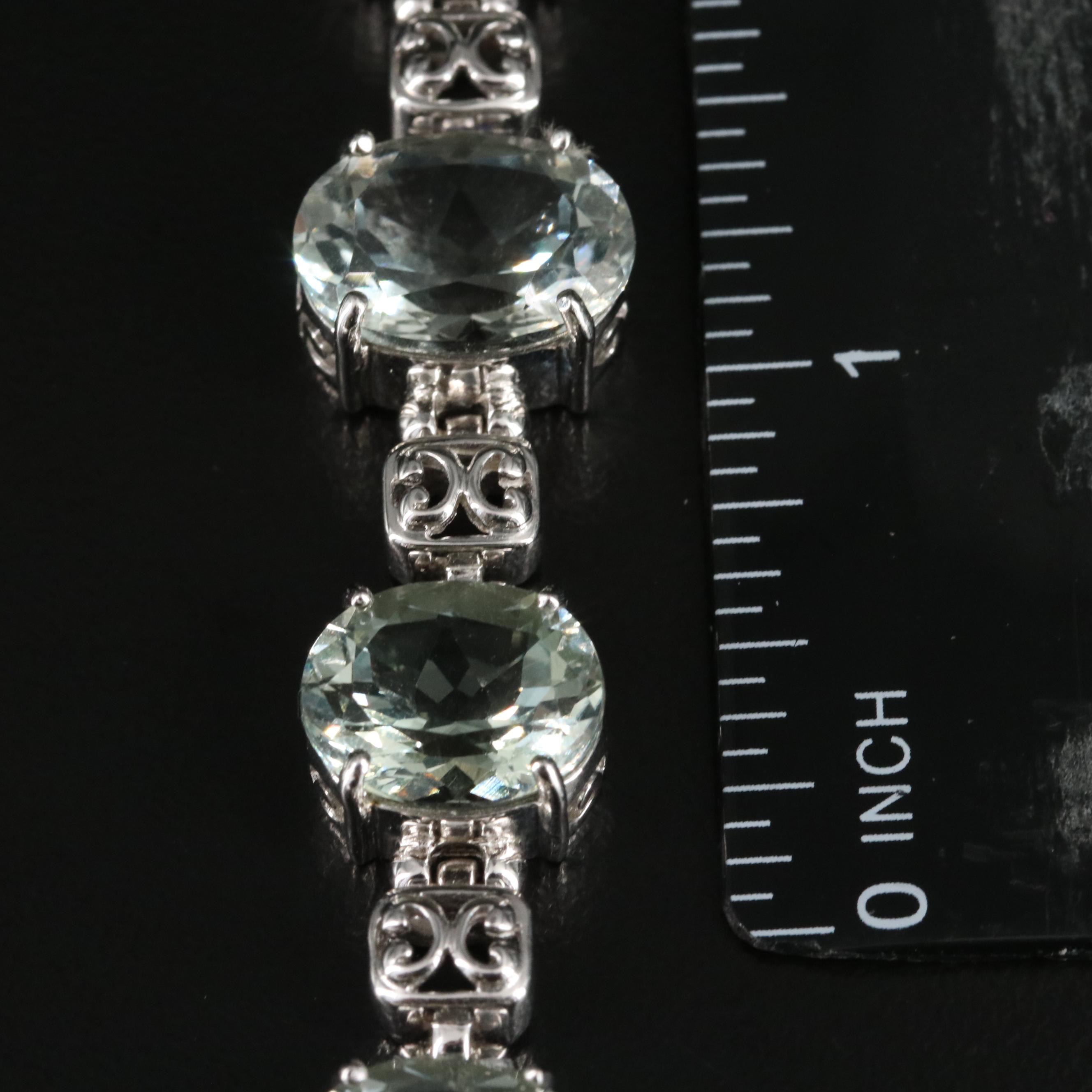 Sterling Graduated Prasiolite Bracelet