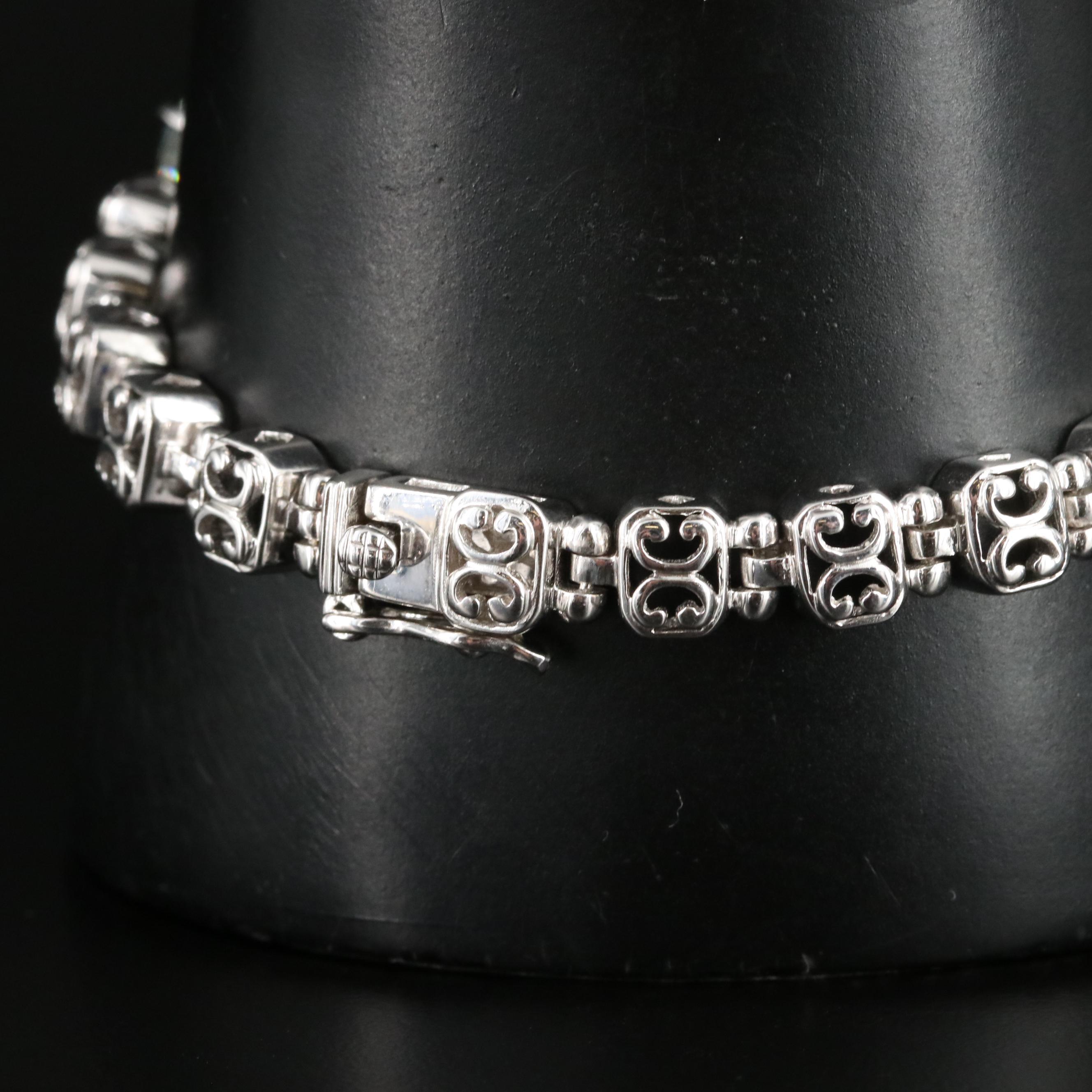 Sterling Graduated Prasiolite Bracelet