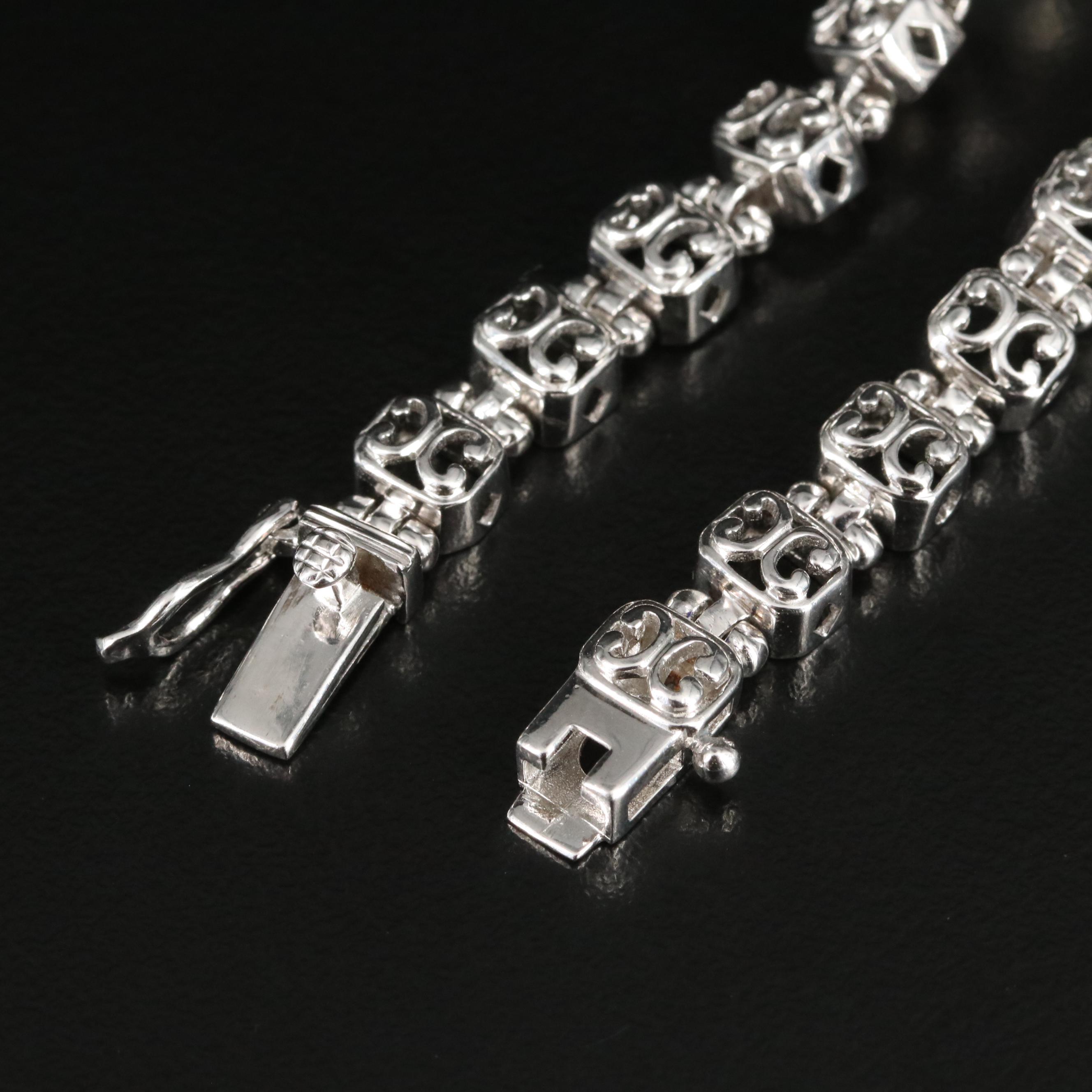 Sterling Graduated Prasiolite Bracelet