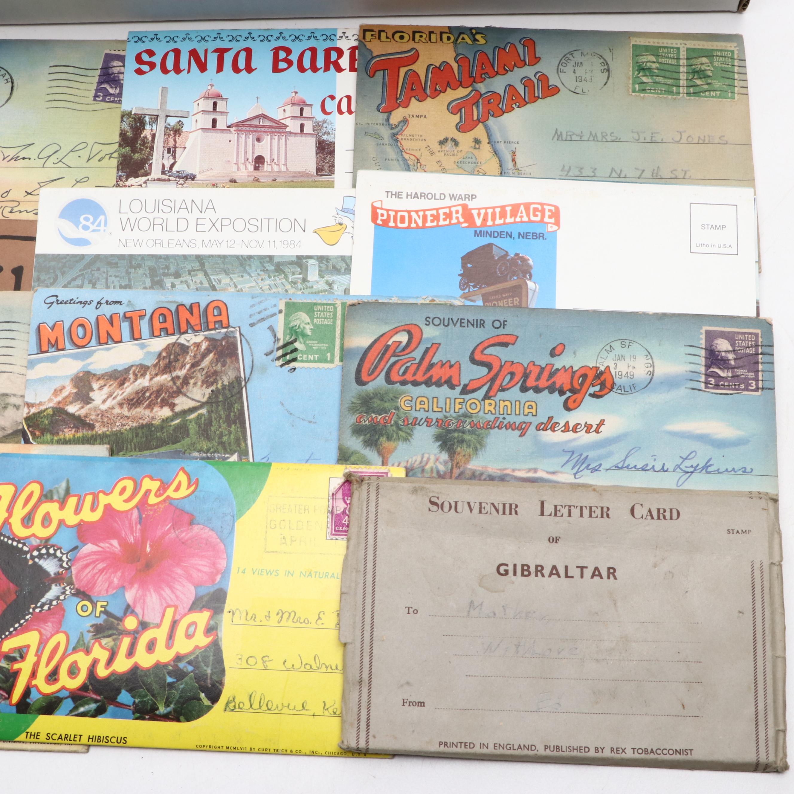 Florida, New Mexico, California and Other Souvenir Postcards