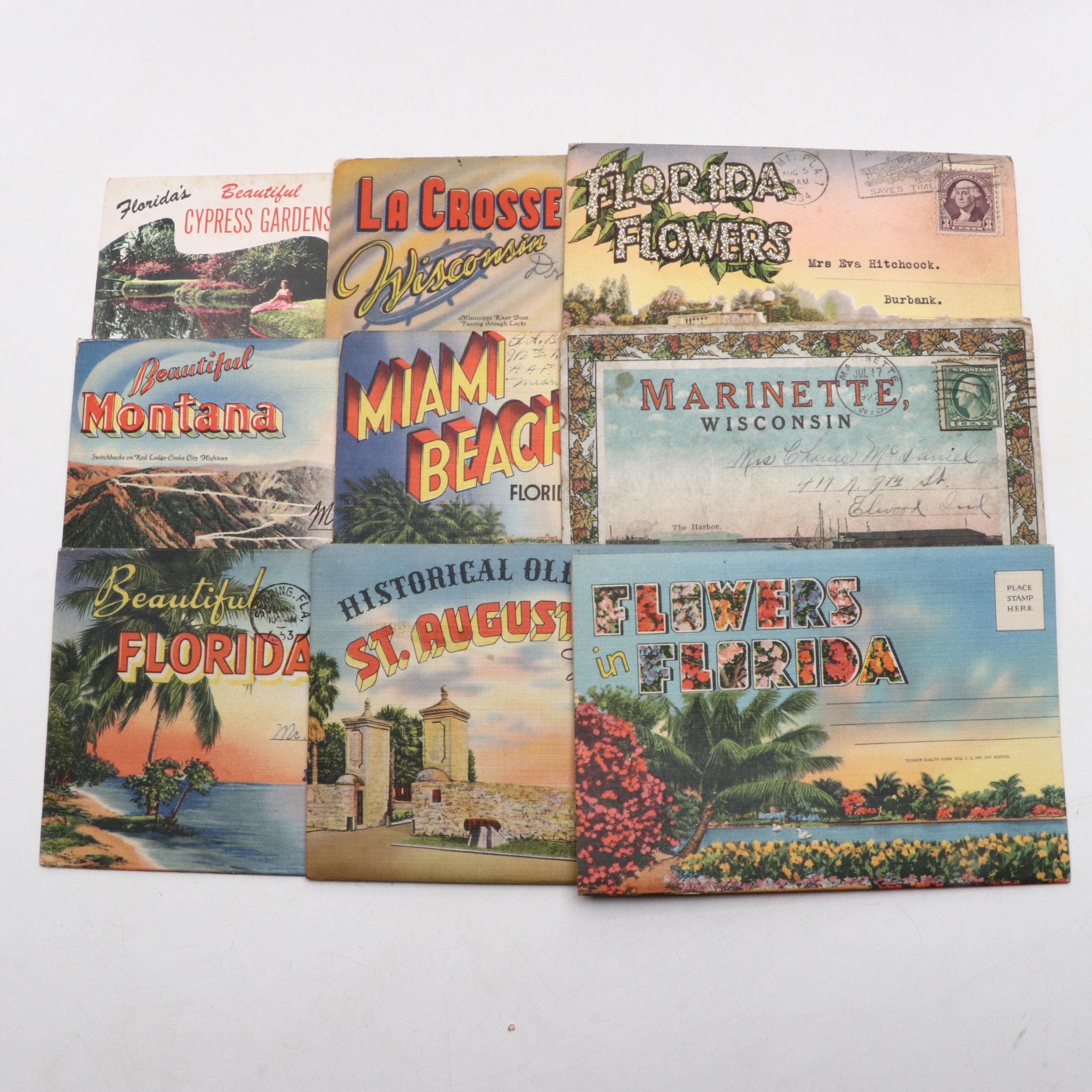 Florida, New Mexico, California and Other Souvenir Postcards
