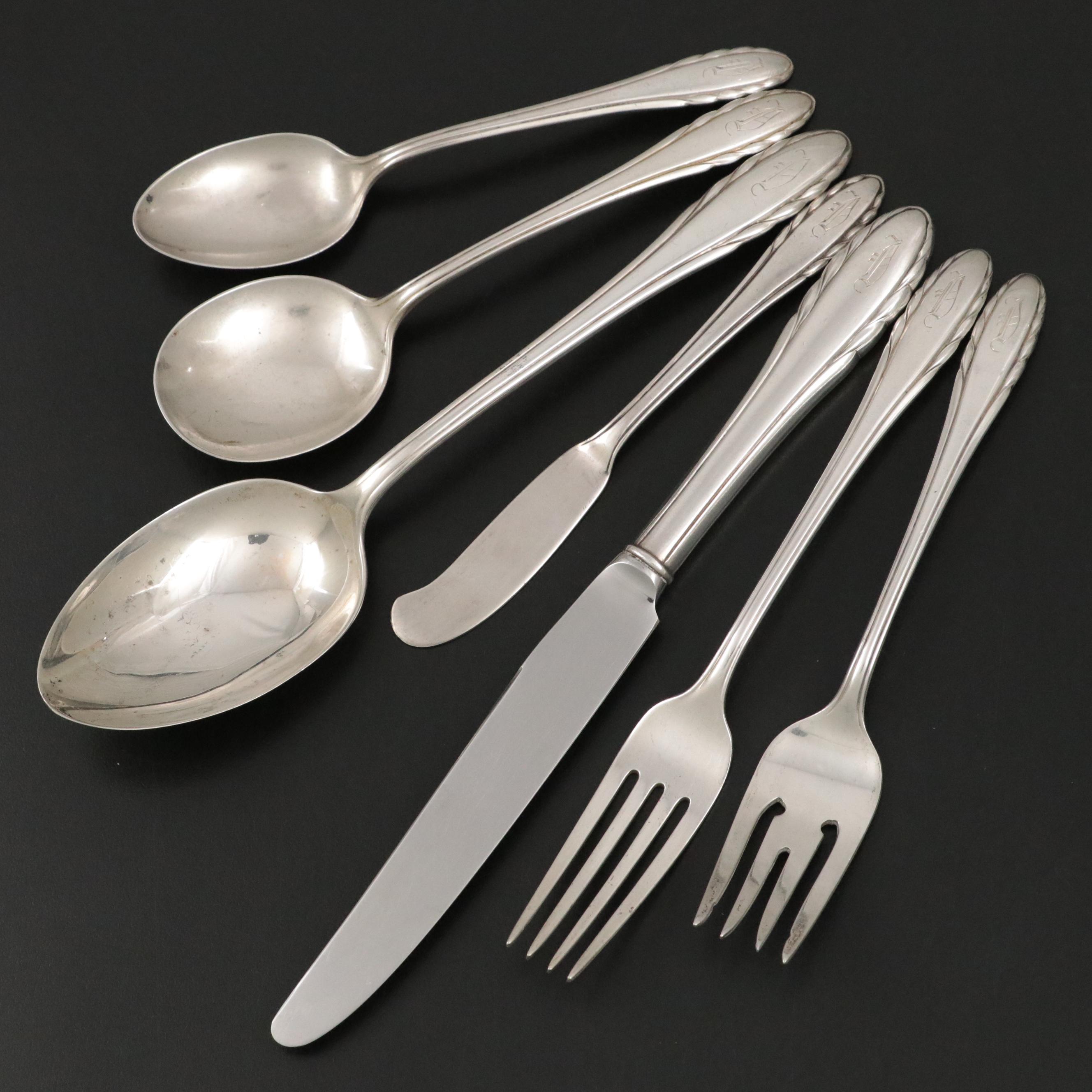Gorham "Lyric" Sterling Silver Flatware with Wolff Presentation Chest