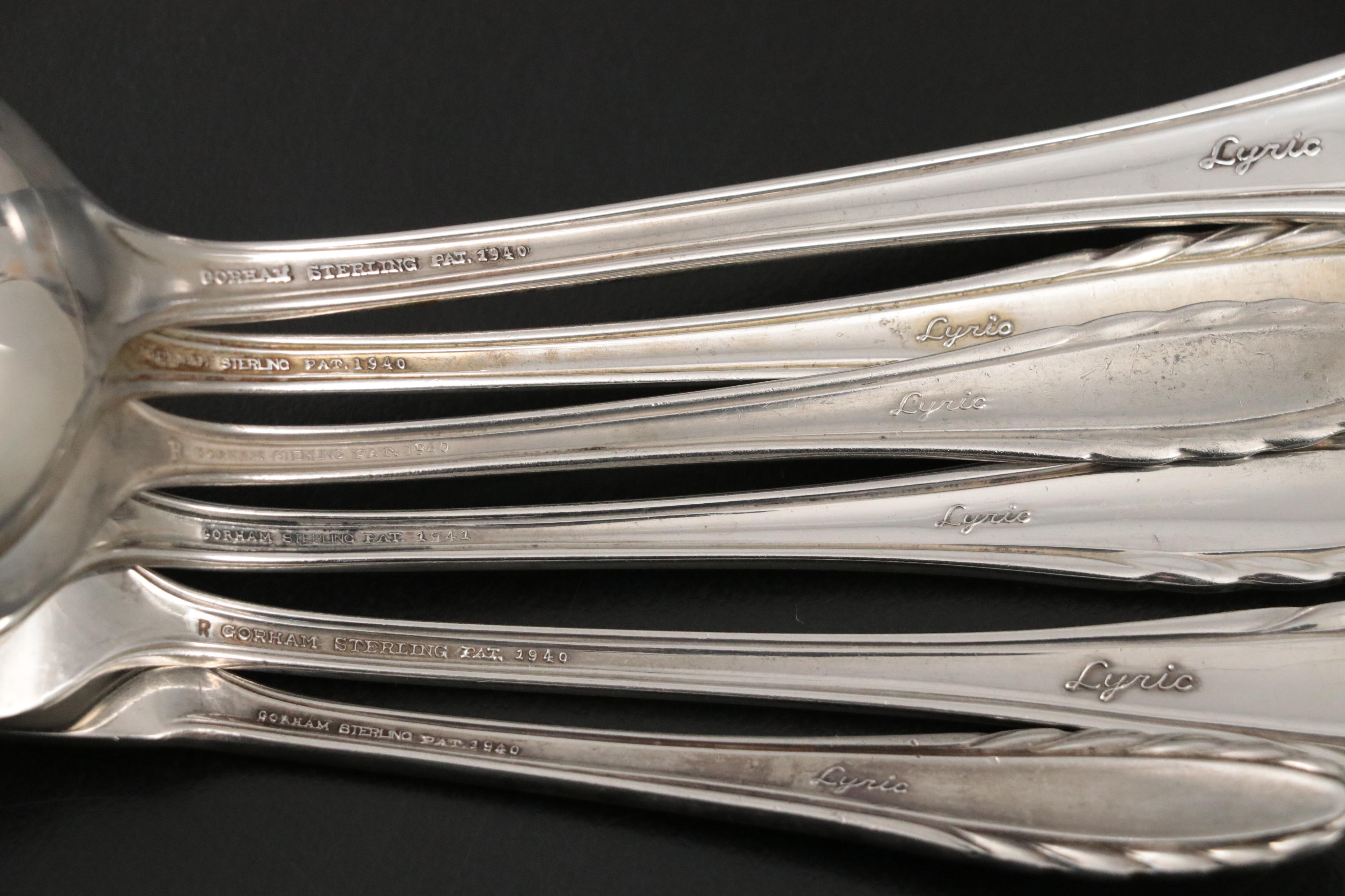 Gorham "Lyric" Sterling Silver Flatware with Wolff Presentation Chest