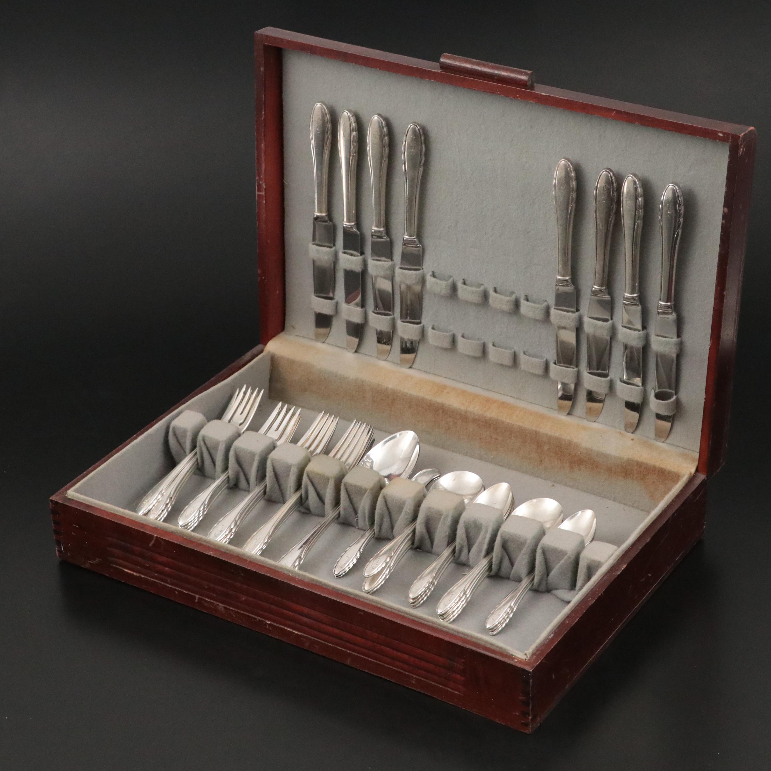 Gorham "Lyric" Sterling Silver Flatware with Wolff Presentation Chest
