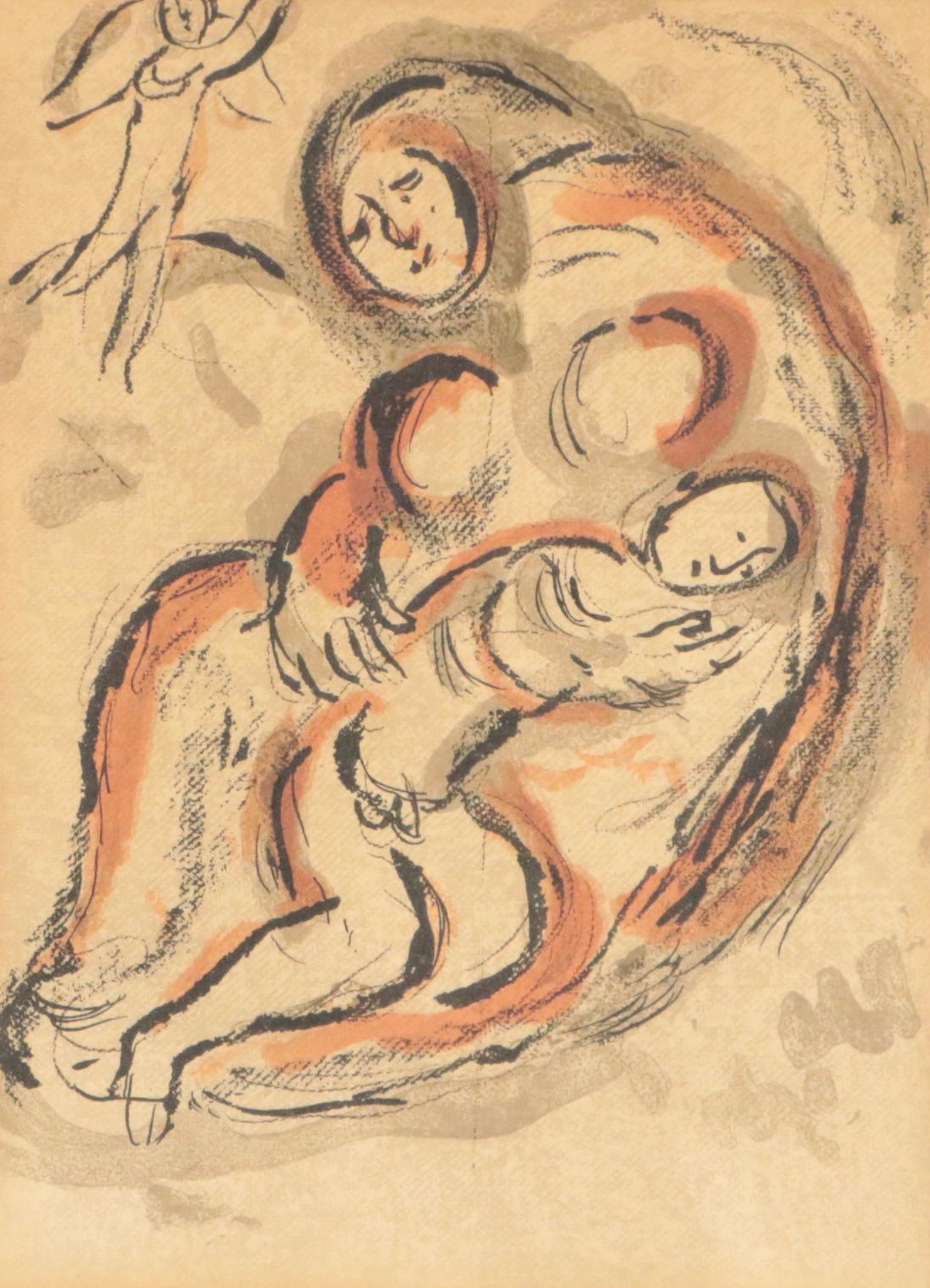 Marc Chagall Color Lithograph "Hagar In The Desert," 1960