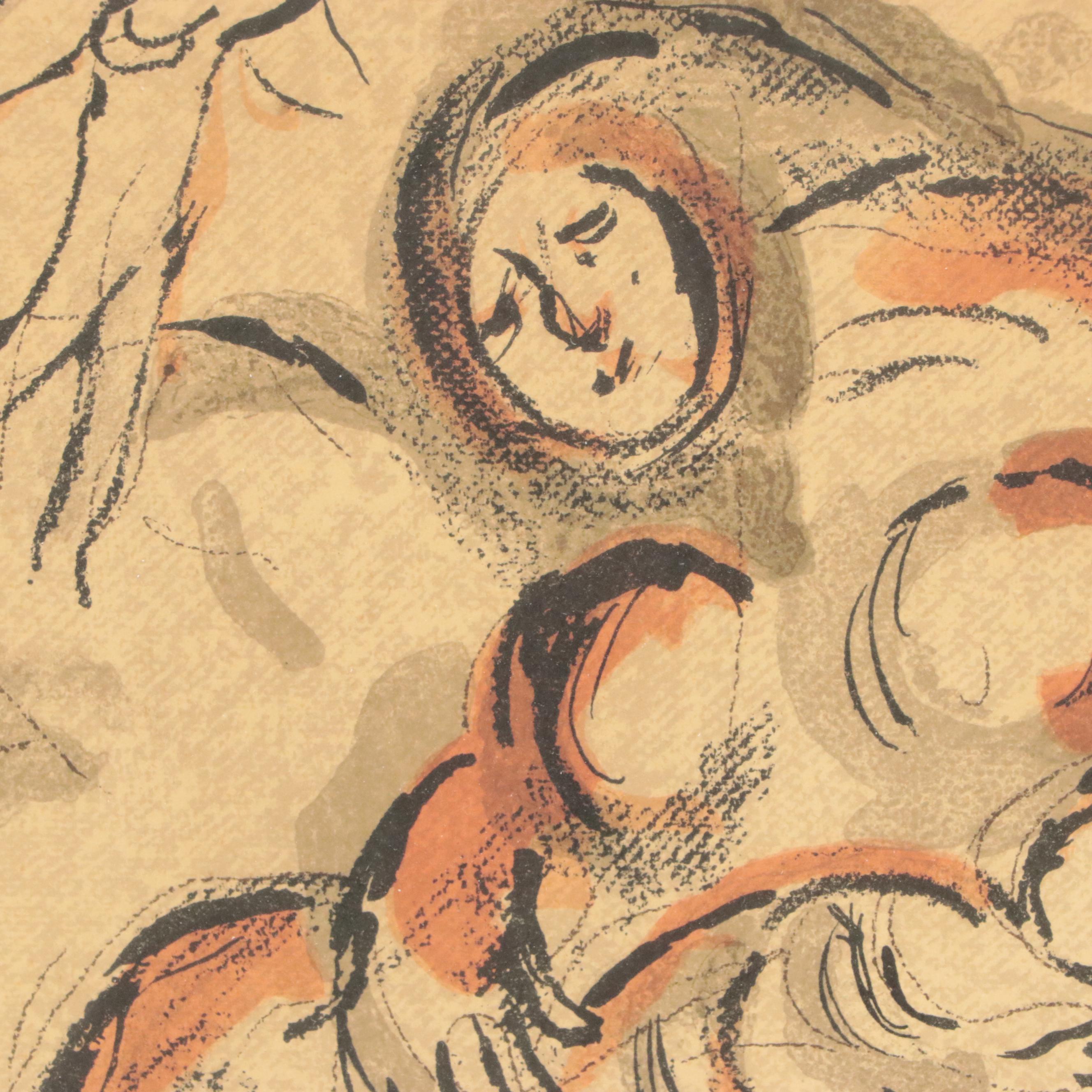 Marc Chagall Color Lithograph "Hagar In The Desert," 1960