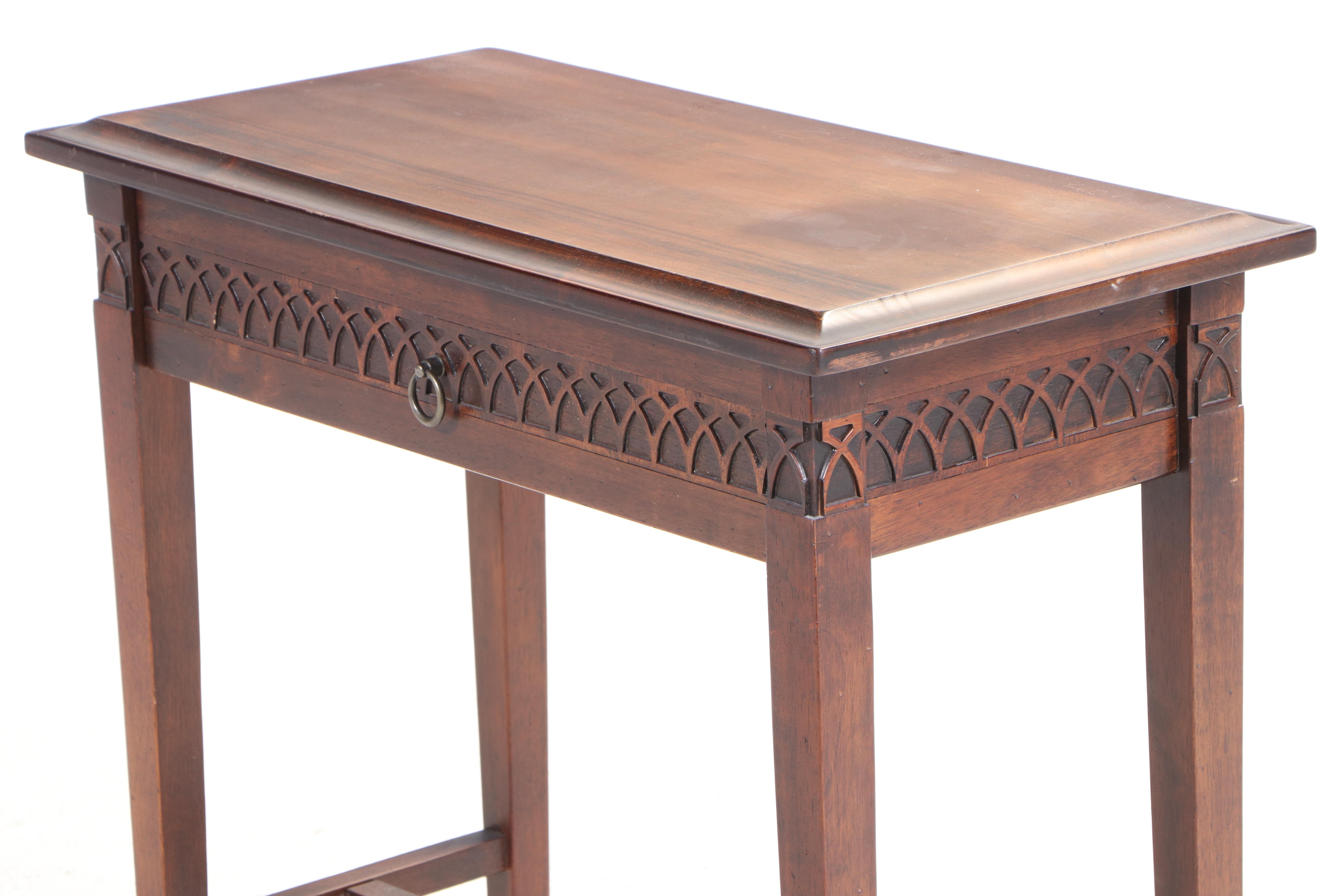 World Market Gothic Style Mahogany-Stained Side Table