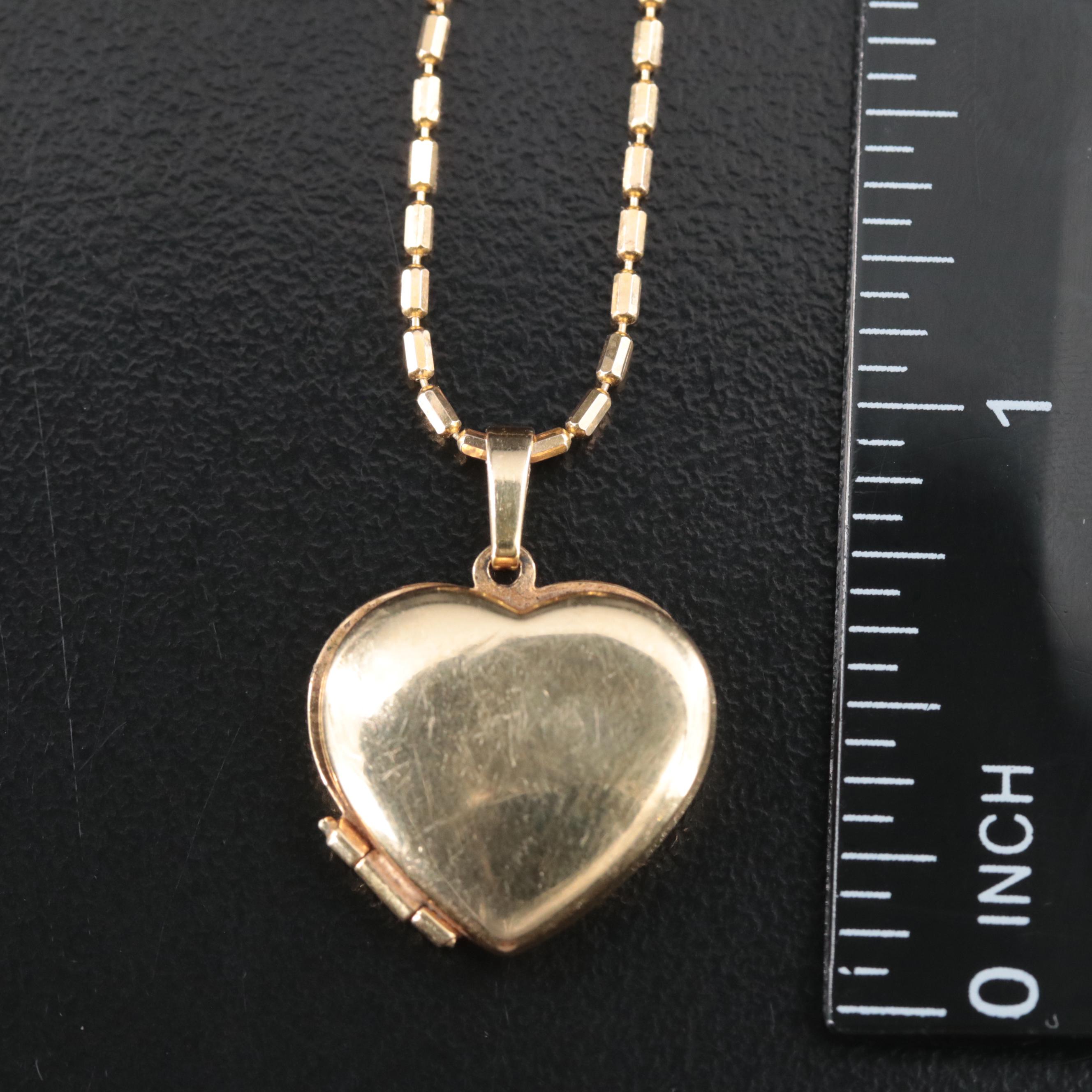 14K Heart Locket Necklace