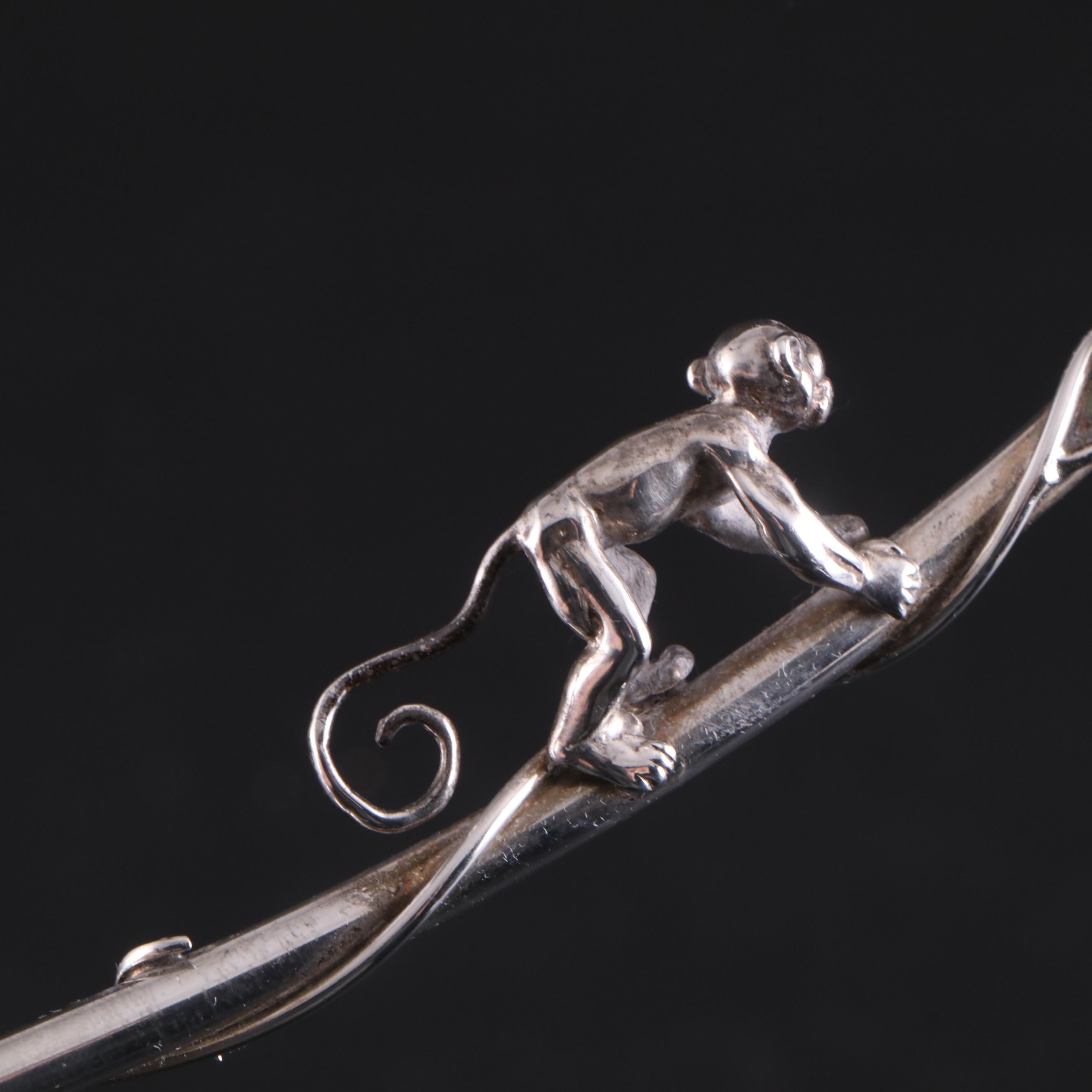 Tiffany & Co. Sterling Silver Monkey Drinking Straw